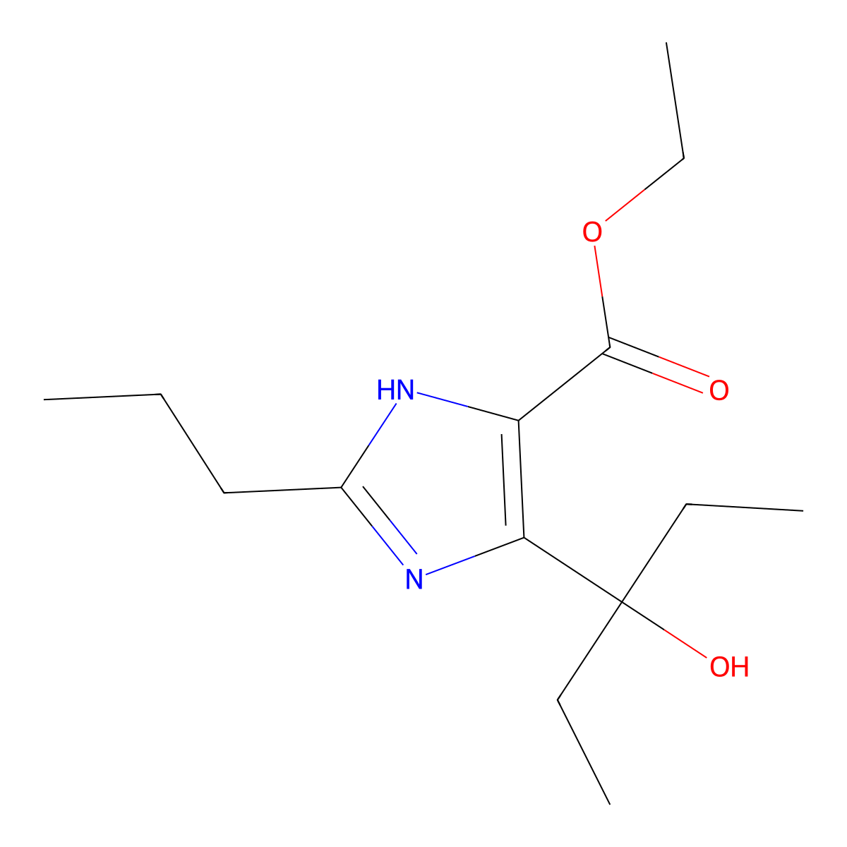 Ethyl 4-(3-hydroxypentan-3-yl)-2-propyl-1H-imidazole-5-carboxylate molecular structure, CAS 172875-50-2