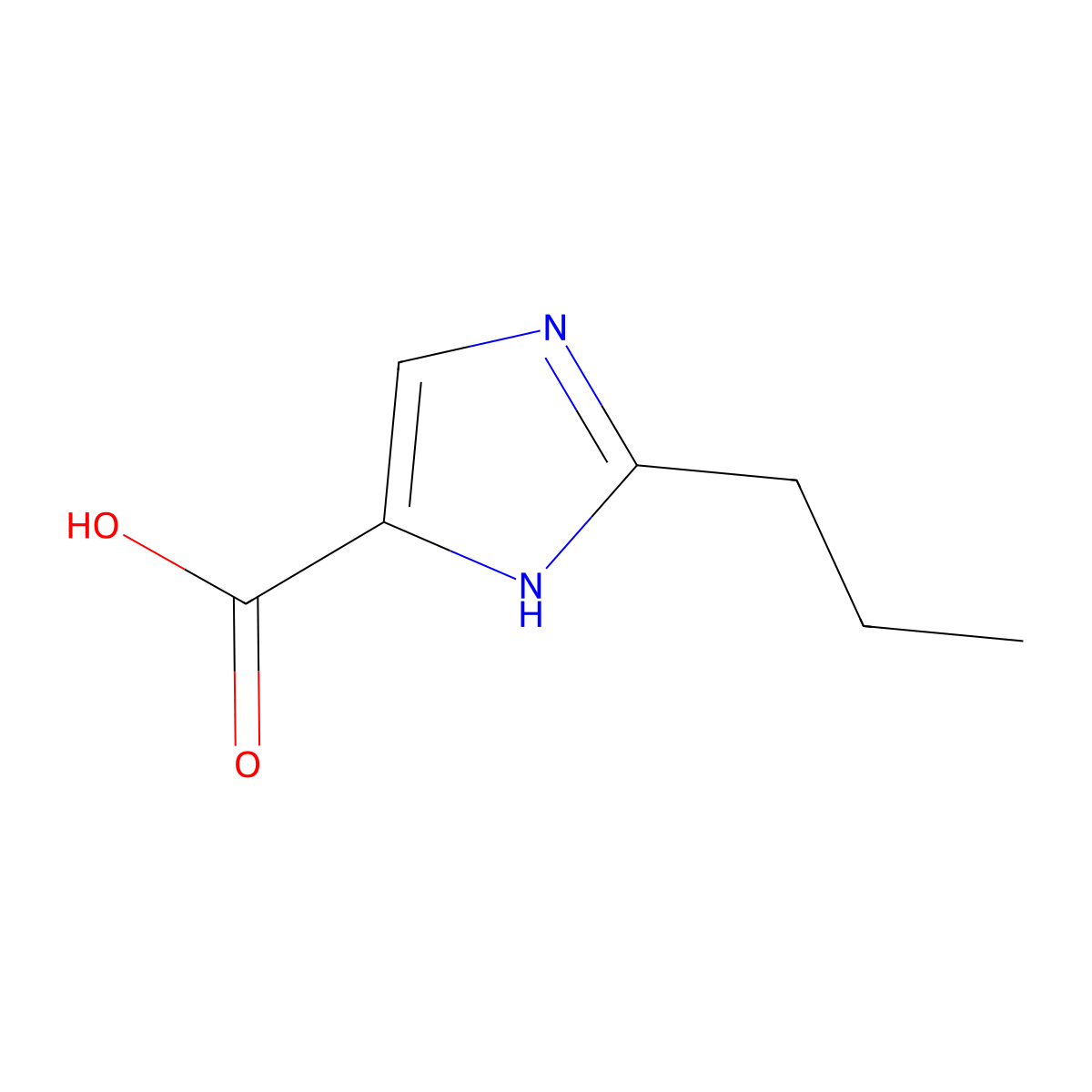 2-Propyl-1H-imidazole-4-carboxylic acid molecular structure, CAS 172875-52-4