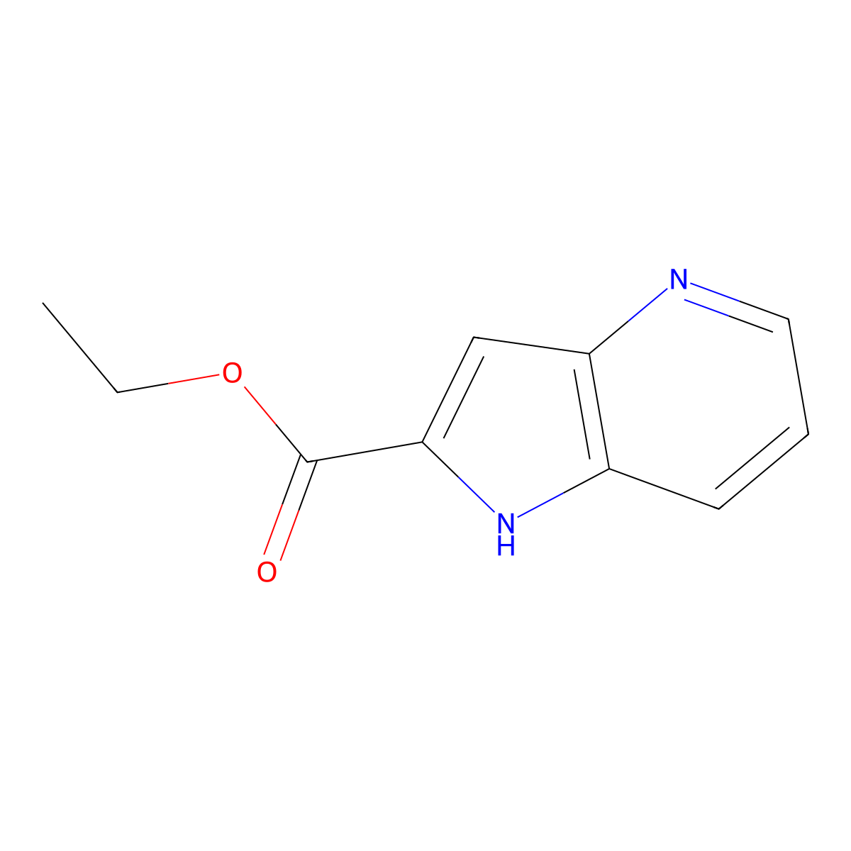 ethyl 1H-pyrrolo(3,2-b)pyridine-2-carboxylate molecular structure, CAS 17288-32-3