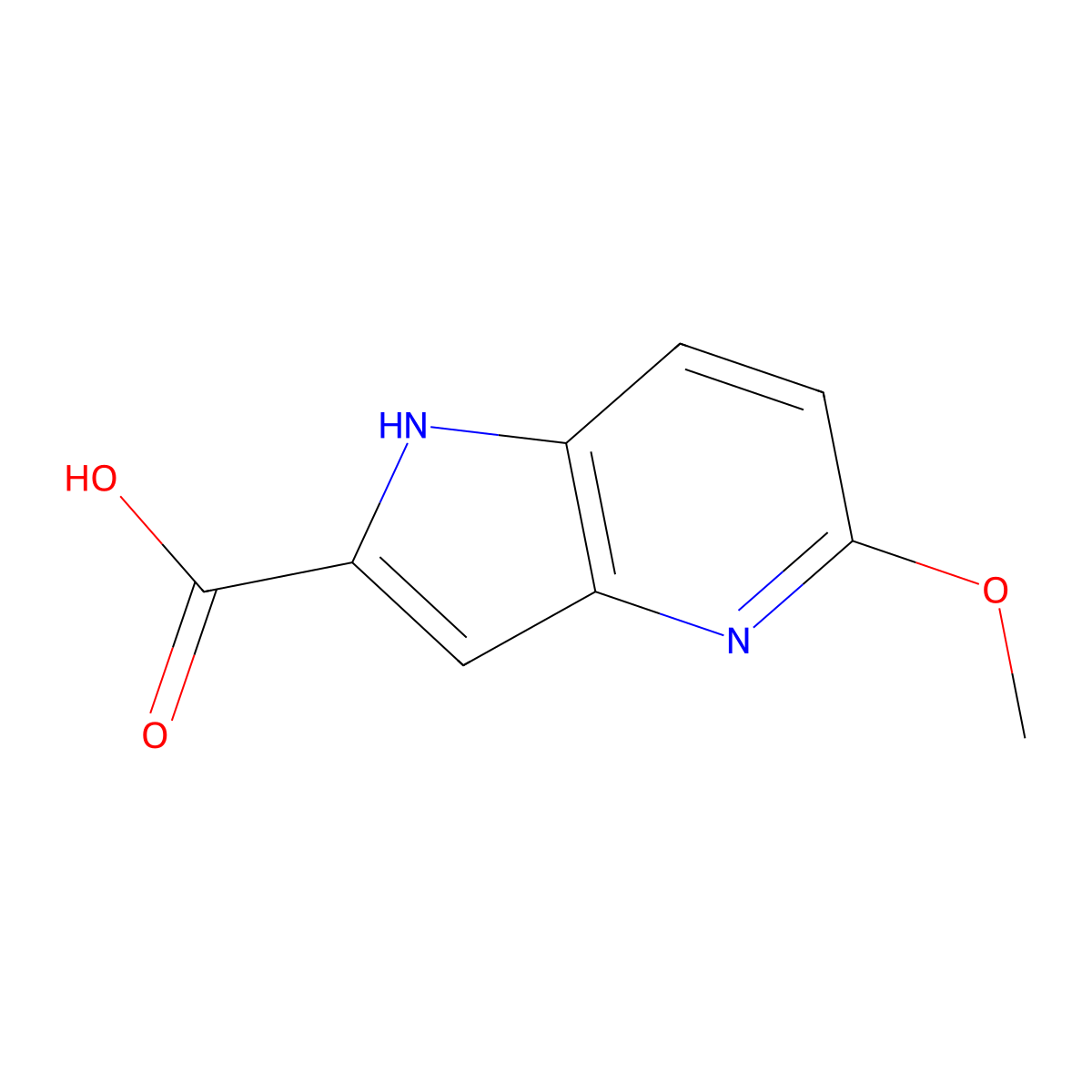 5-Methoxy-1H-pyrrolo(3,2-b)pyridine-2-carboxylic acid molecular structure, CAS 17288-33-4