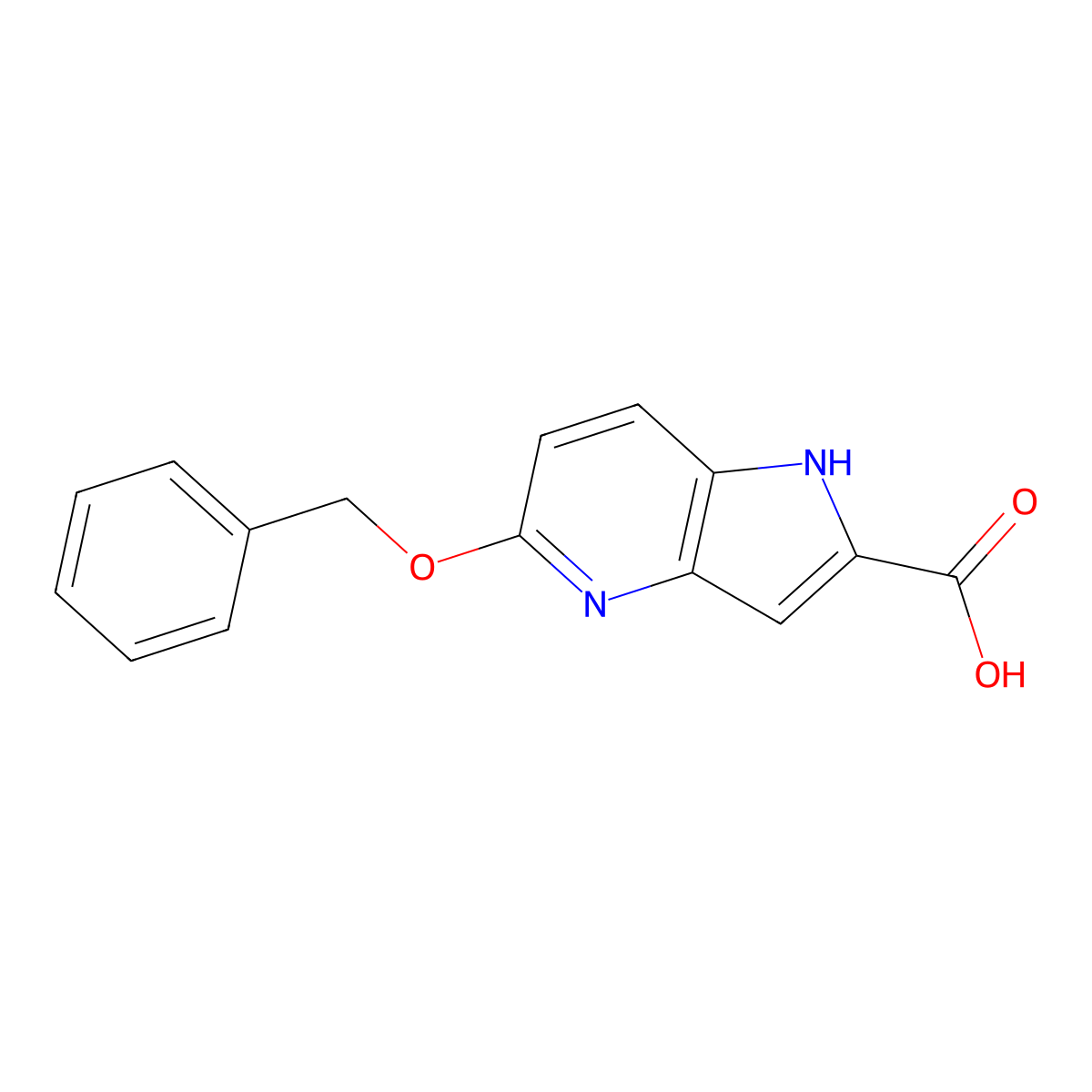5-(Benzyloxy)-1H-pyrrolo[3,2-b]pyridine-2-carboxylic acid molecular structure, CAS 17288-34-5