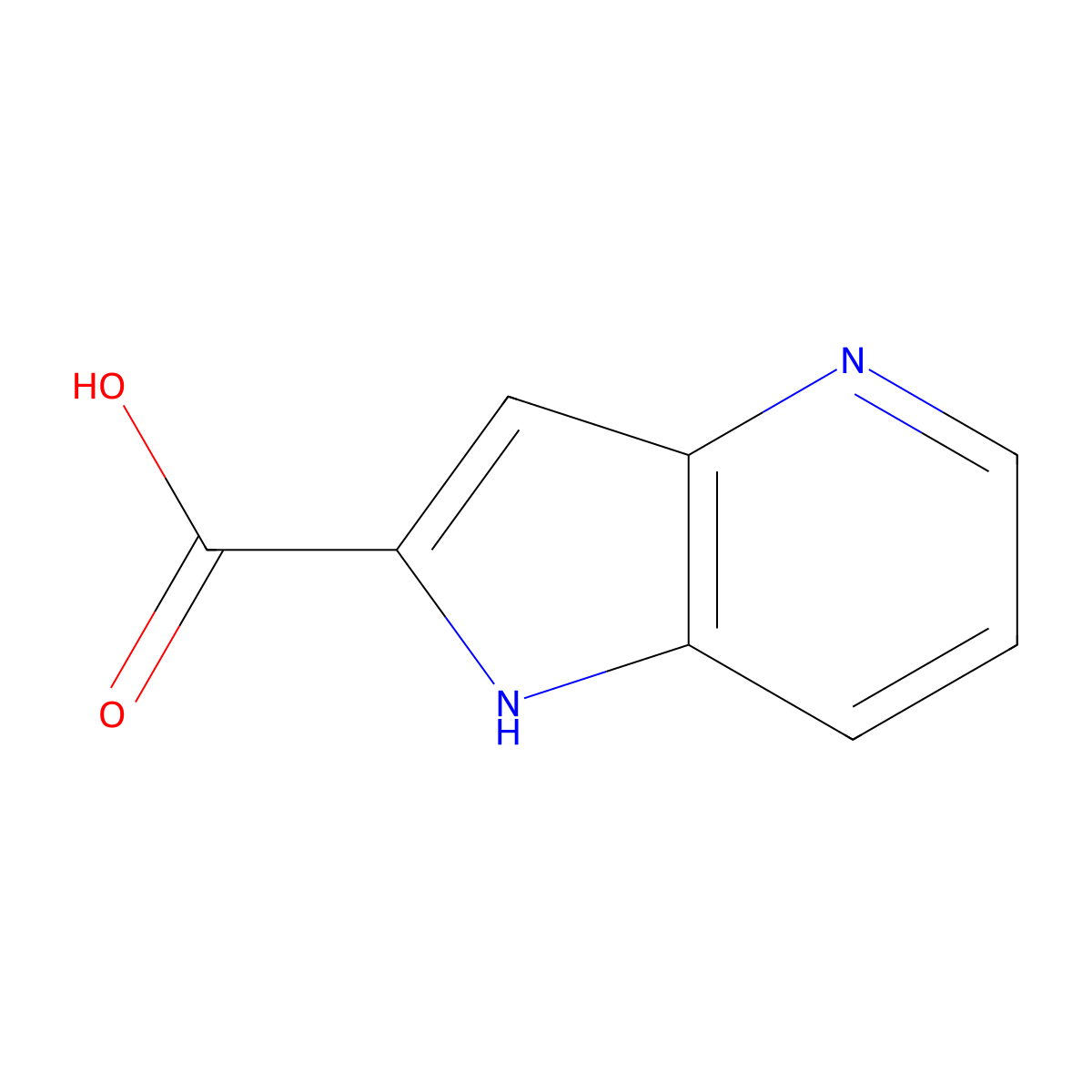 1H-Pyrrolo[3,2-b]pyridine-2-carboxylic acid molecular structure, CAS 17288-35-6