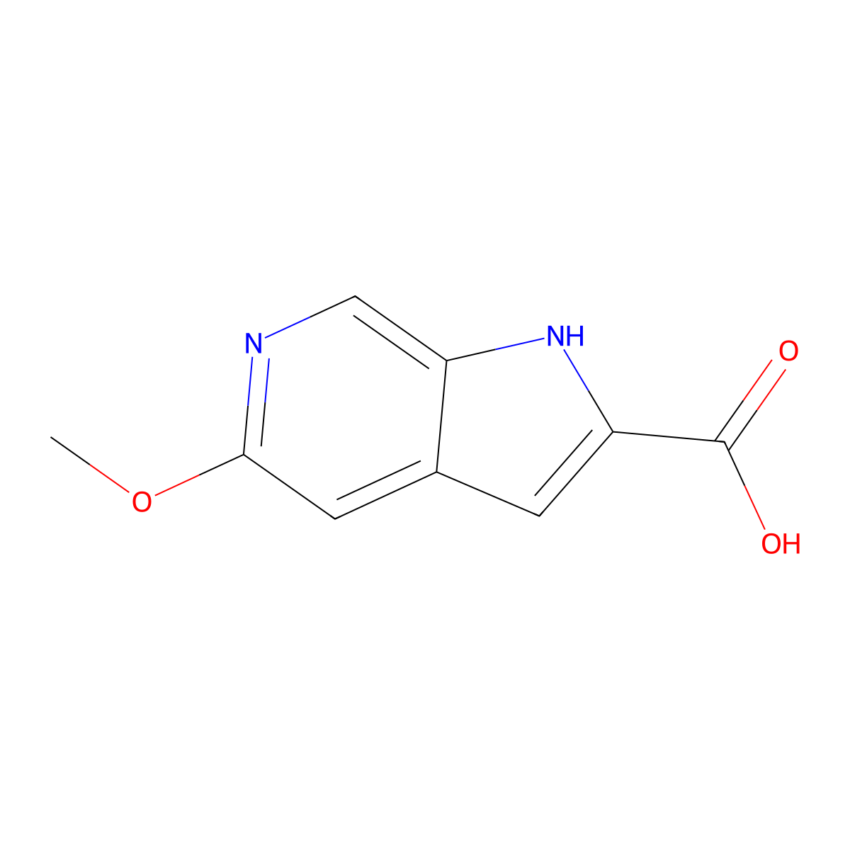 5-Methoxy-1H-pyrrolo[2,3-c]pyridine-2-carboxylic acid molecular structure, CAS 17288-36-7