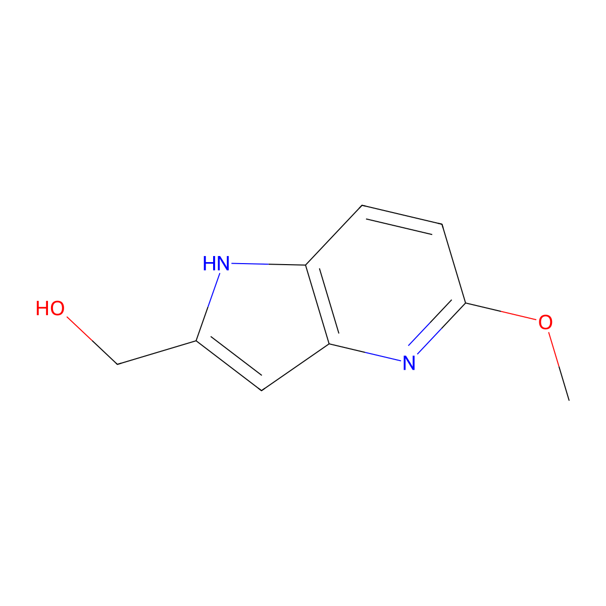 (5-Methoxy-1H-pyrrolo[3,2-b]pyridin-2-yl)methanol molecular structure, CAS 17288-45-8