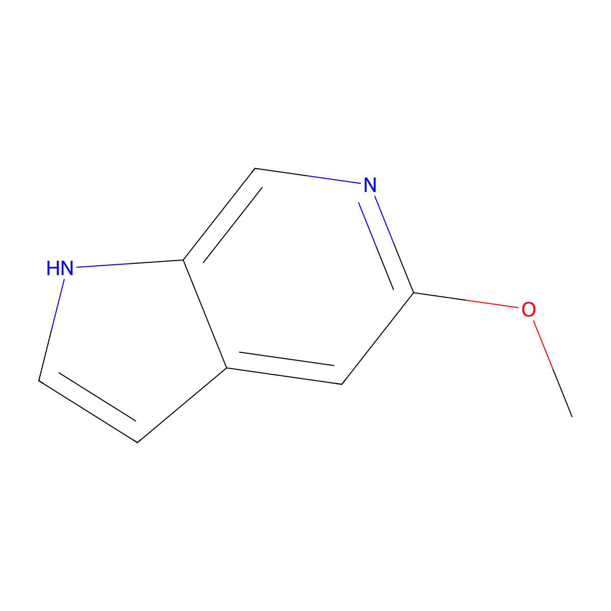 5-methoxy-1H-pyrrolo(2,3-c)pyridine molecular structure, CAS 17288-53-8