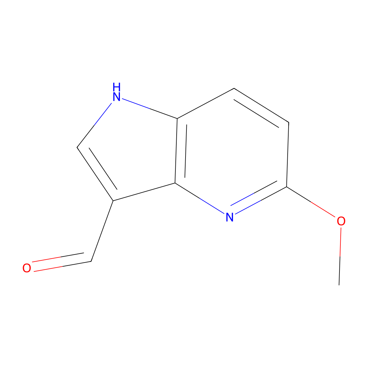 5-methoxy-1H-pyrrolo(3,2-b)pyridine-3-carbaldehyde molecular structure, CAS 17288-55-0