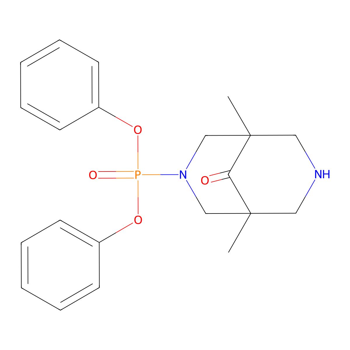 Phosphonic acid, (1,5-dimethyl-9-oxo-3,7-diazabicyclo(3.3.1)non-3-yl)-, diphenyl ester molecular structure, CAS 172881-96-8