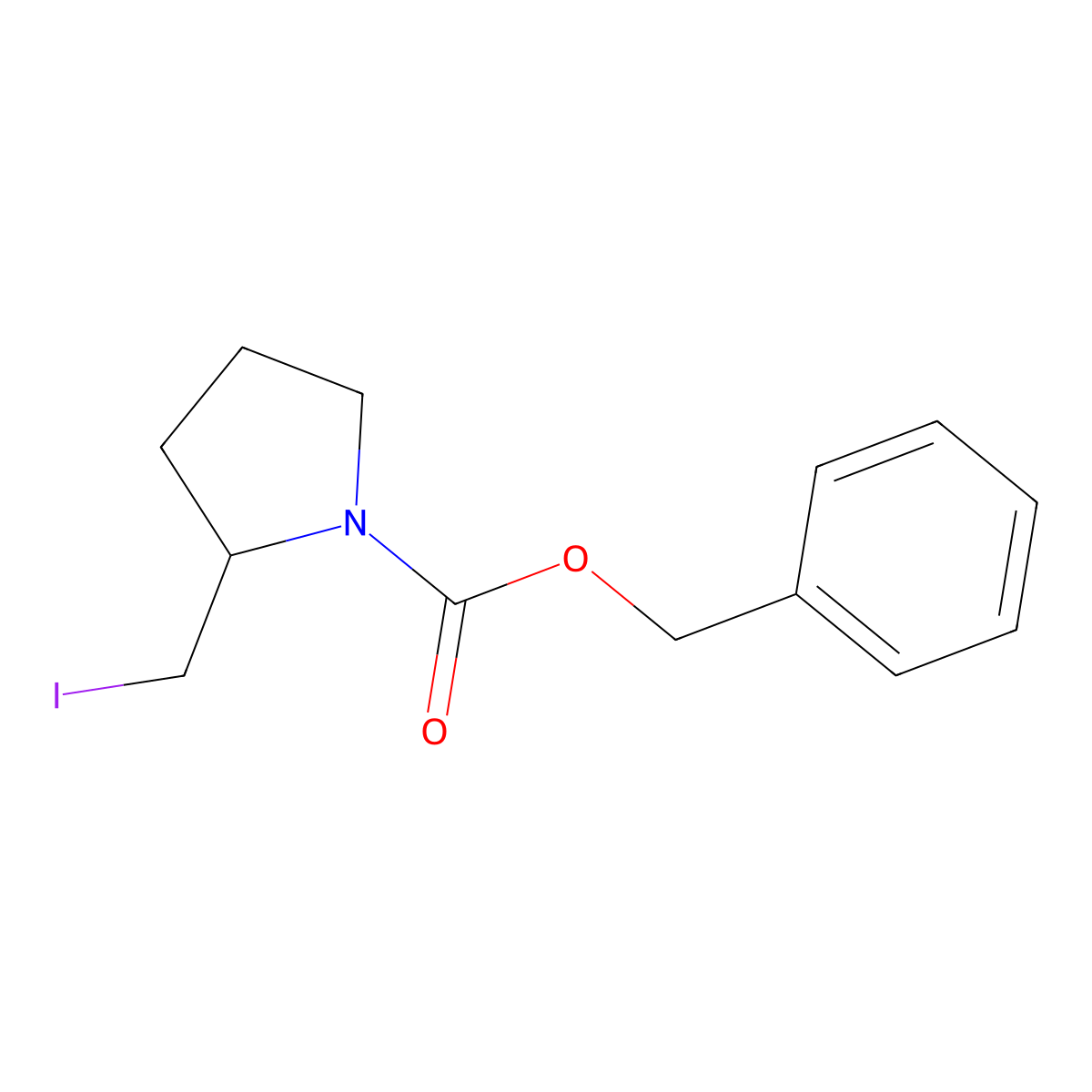 (S)-2-Iodomethyl-pyrrolidine-1-carboxylic acid benzyl ester molecular structure, CAS 172885-53-9