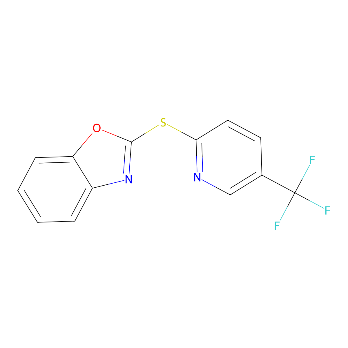 2-[[5-(Trifluoromethyl)-2-pyridinyl]thio]benzoxazole molecular structure, CAS 172886-27-0