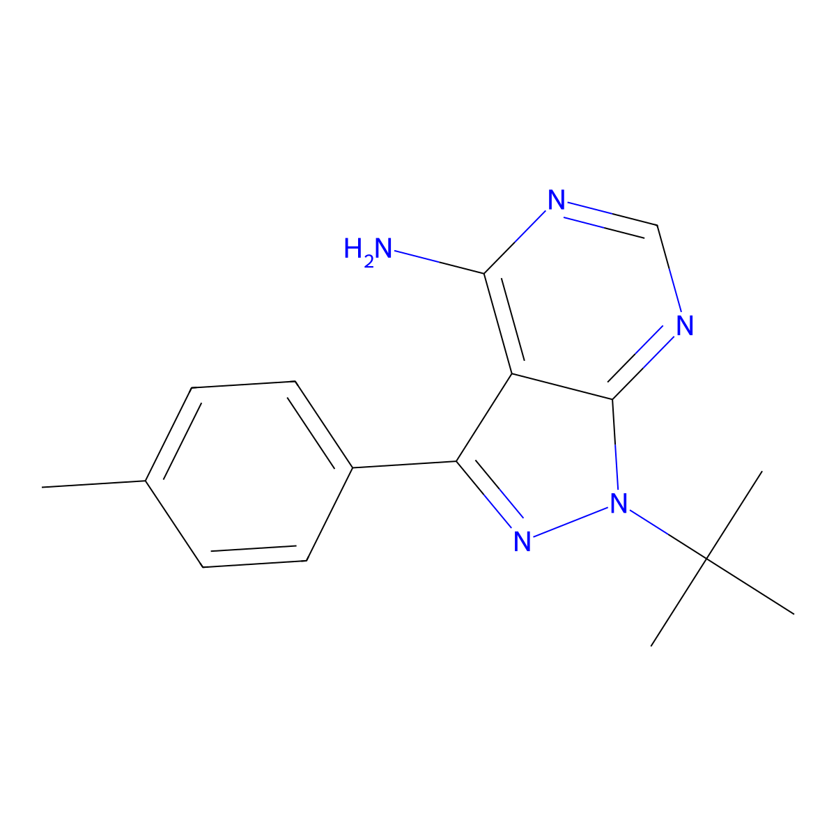 1-Ter-Butyl-3-P-Tolyl-1h-Pyrazolo[3,4-D]Pyrimidin-4-Ylamine molecular structure, CAS 172889-26-8