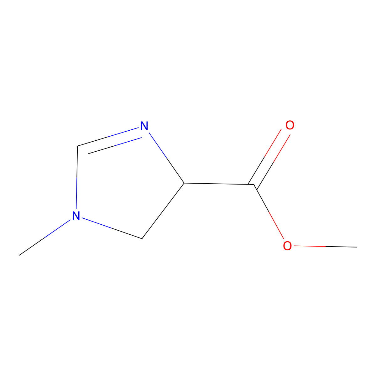 Methyl 1-methyl-4,5-dihydro-1H-imidazole-4-carboxylate molecular structure, CAS 17289-17-7