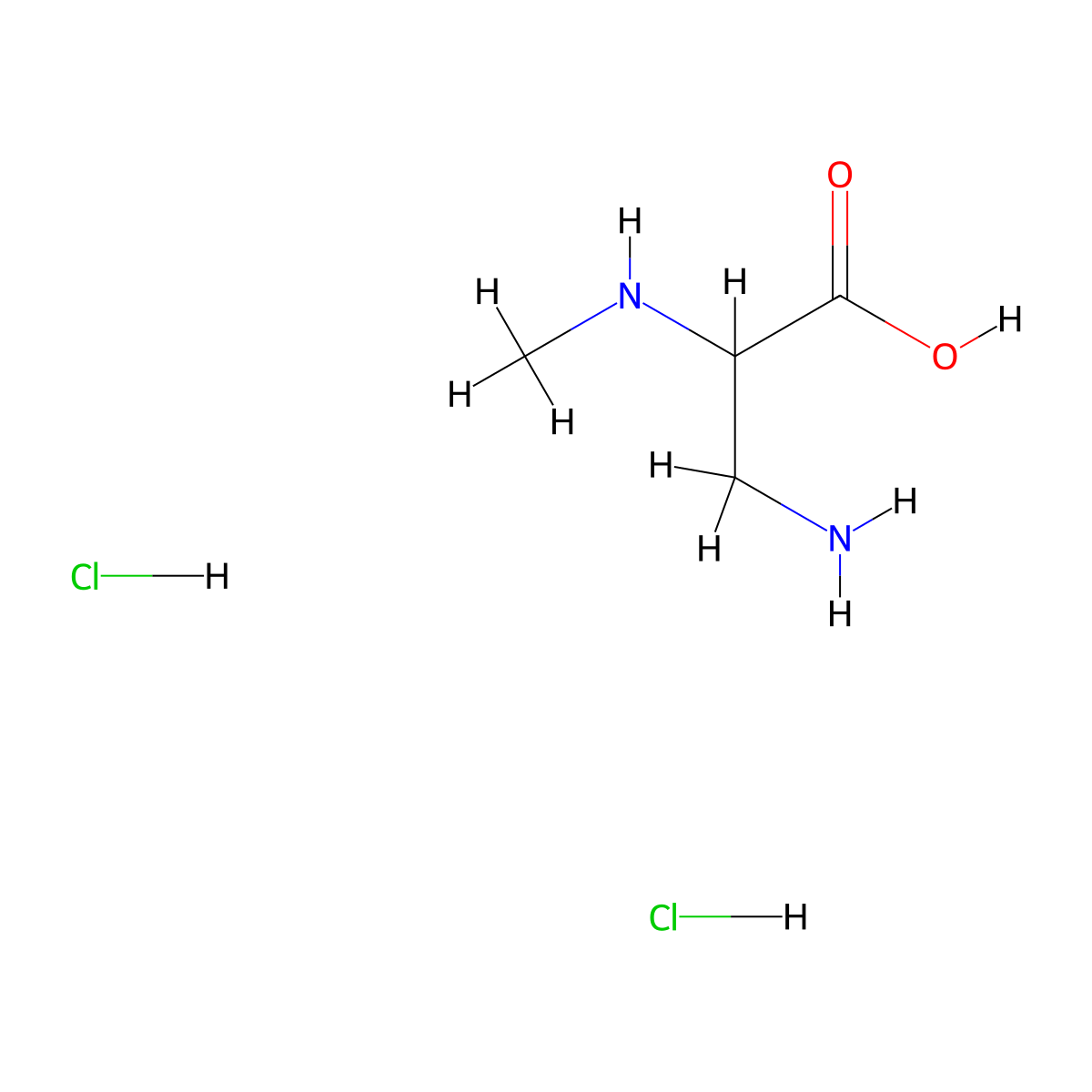 3-Amino-2-(methylamino)propanoic acid dihydrochloride molecular structure, CAS 17289-22-4