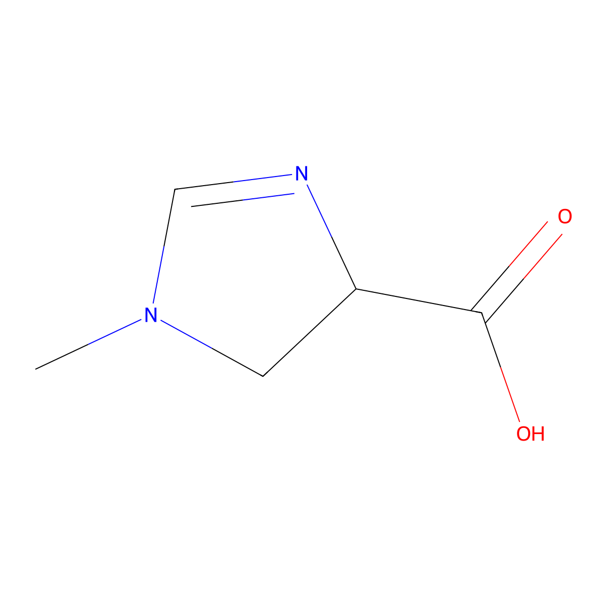 1-Methyl-4,5-dihydro-1H-imidazole-4-carboxylic acid molecular structure, CAS 17289-23-5