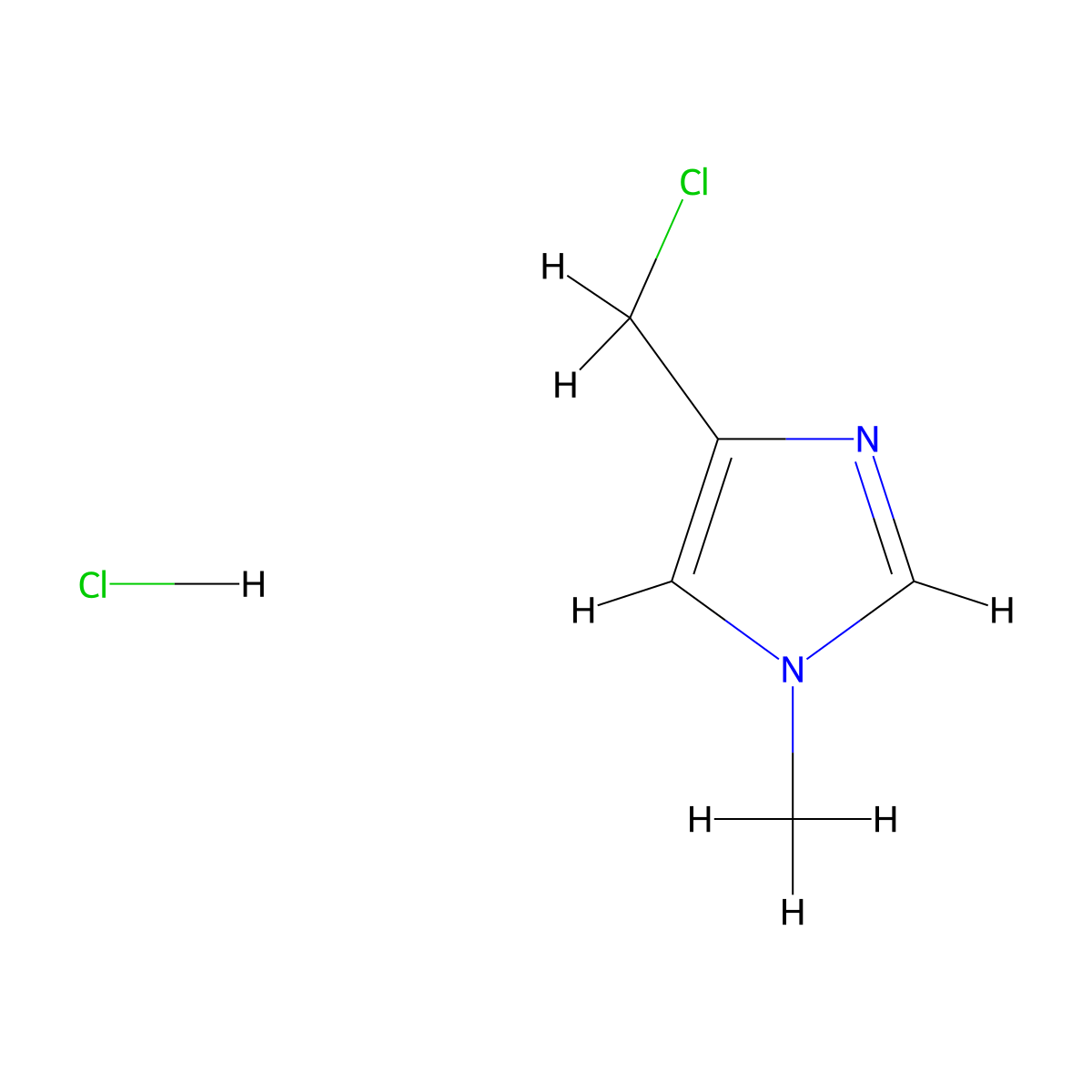 4-(Chloromethyl)-1-methyl-1H-imidazole hydrochloride molecular structure, CAS 17289-30-4