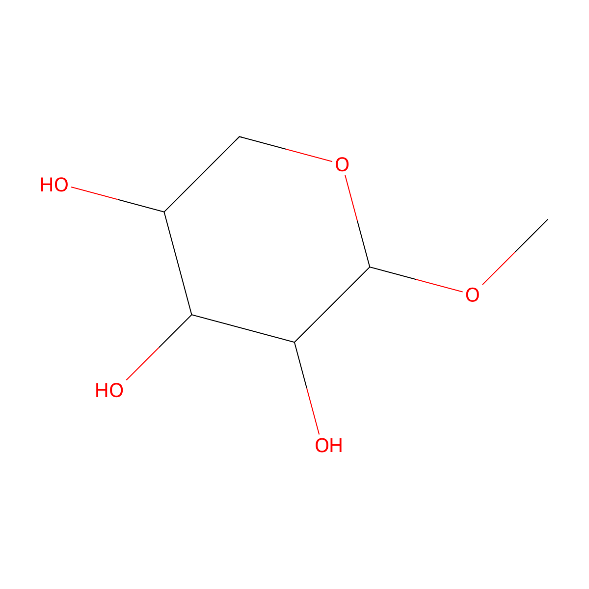 beta-D-Ribopyranoside, methyl molecular structure, CAS 17289-61-1