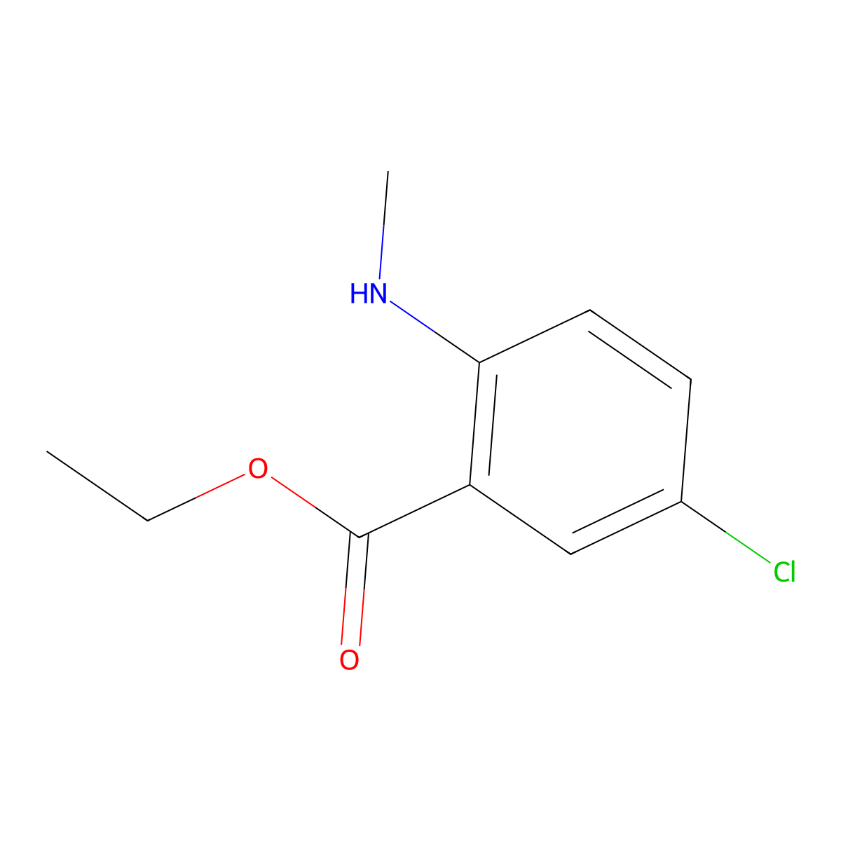 Ethyl 5-chloro-2-methylamino-benzoate molecular structure, CAS 172896-37-6