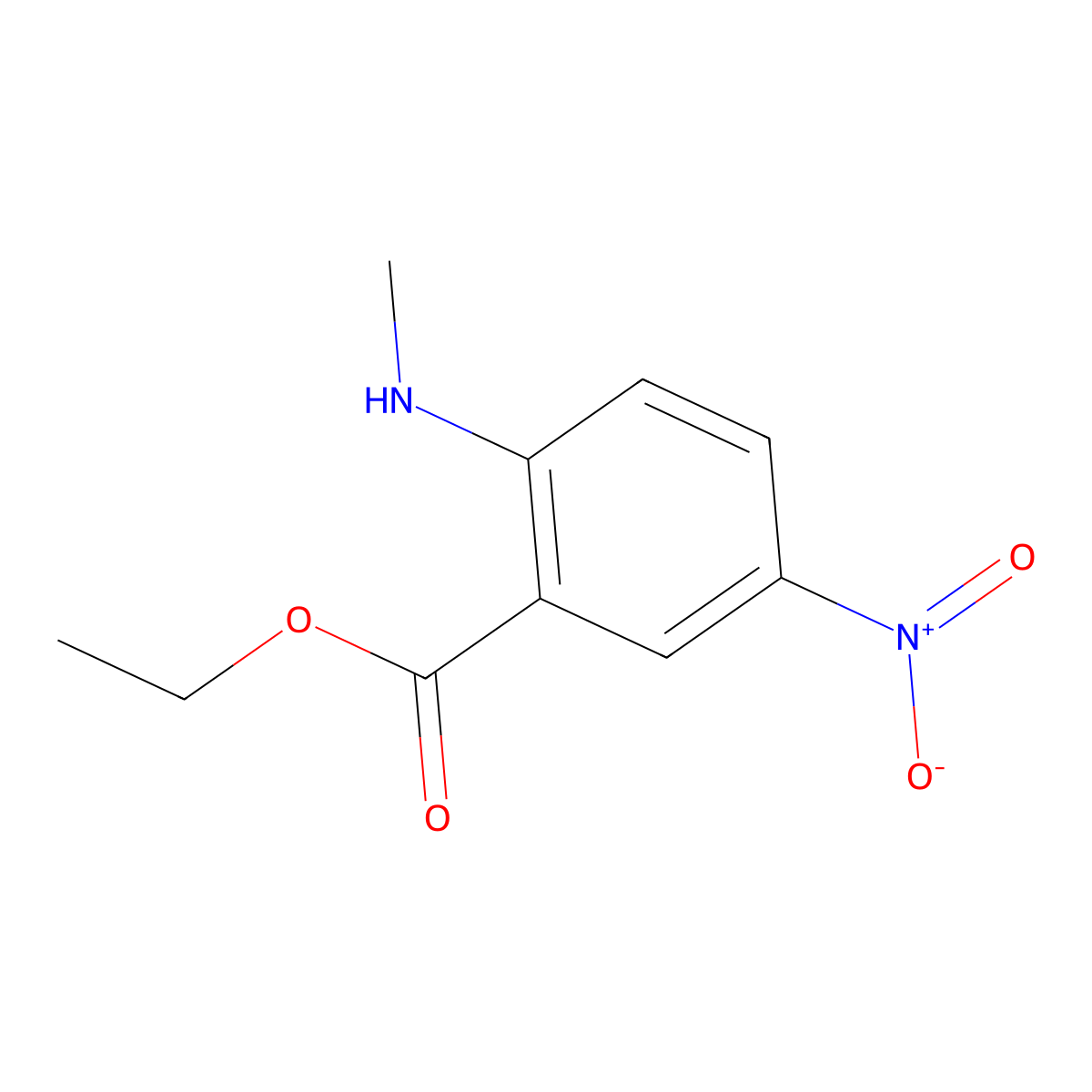 Ethyl 2-(methylamino)-5-nitrobenzoate molecular structure, CAS 172896-79-6