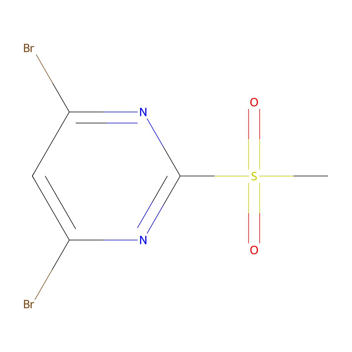 4,6-Dibromo-2-(methylsulfonyl)pyrimidine molecular structure, CAS 172899-12-6