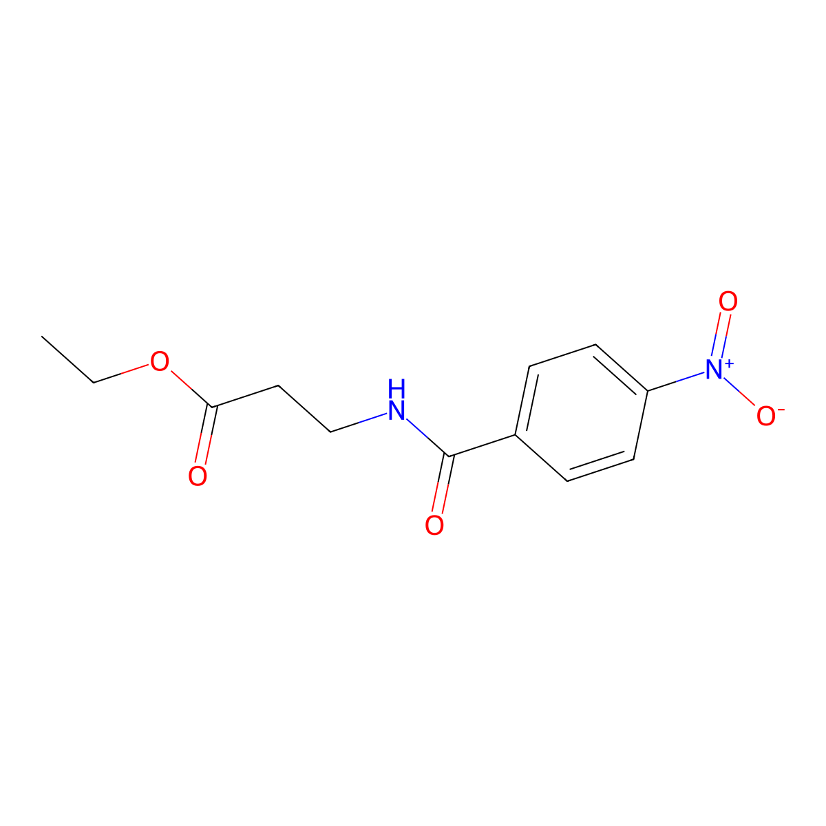 Ethyl 3-[(4-nitrobenzoyl)amino]propanoate molecular structure, CAS 172899-47-7