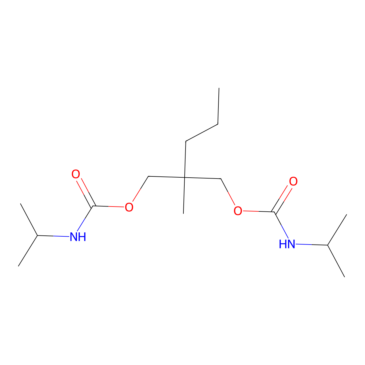 Carbamic acid, isopropyl-, 2-methyl-2-propyltrimethylene ester molecular structure, CAS 1729-14-2