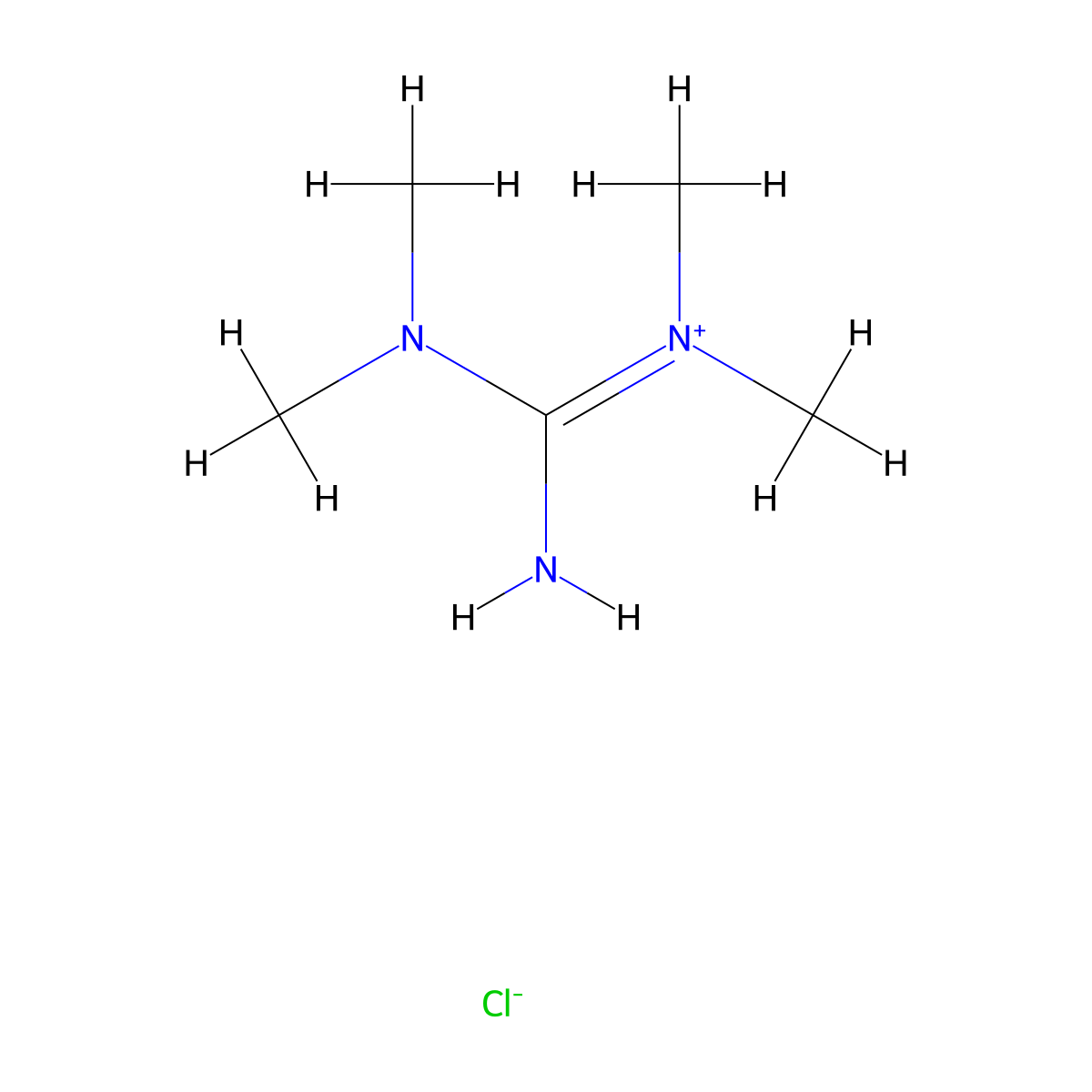 Guanidine, N,N,N',N'-tetramethyl-, hydrochloride (1:1) molecular structure, CAS 1729-17-5