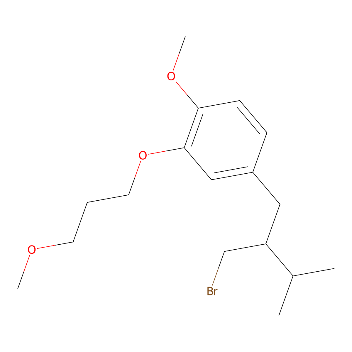 2-(3-Methoxypropoxy)-4-((R)-2-(bromomethyl)-3-methylbutyl)-1-methoxybenzene molecular structure, CAS 172900-69-5