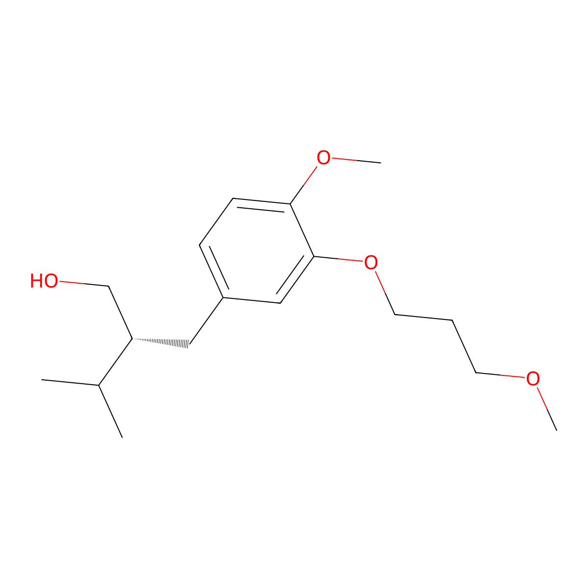 (R)-2-[3-(3-Methoxypropoxy)-4-methoxybenzyl]-3-methylbutan-1-OL molecular structure, CAS 172900-70-8