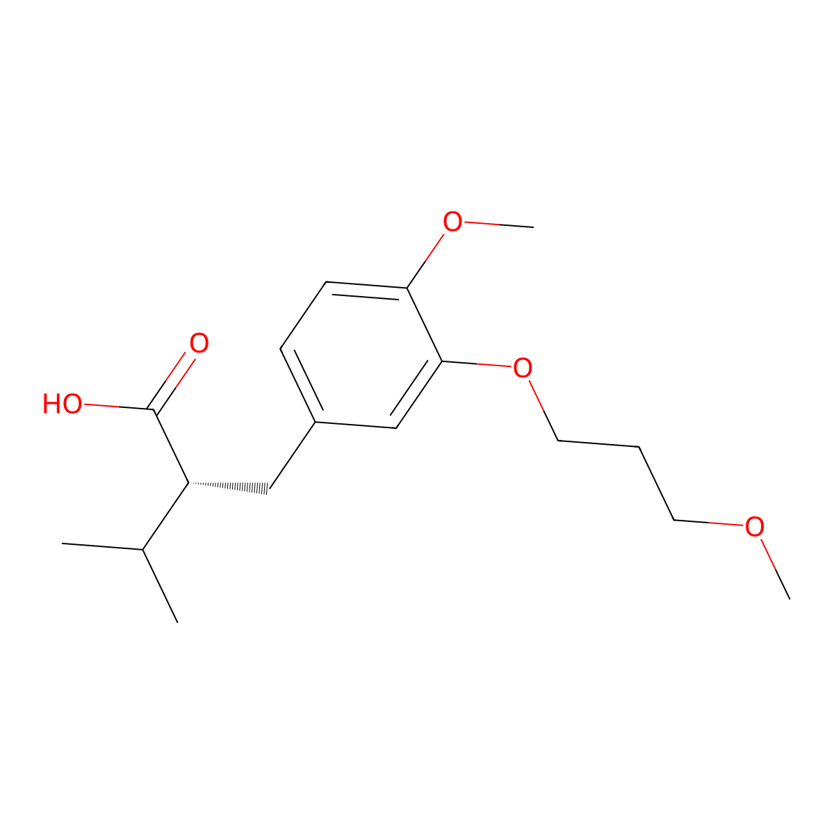 (2R)-2-[[4-methoxy-3-(3-methoxypropoxy)phenyl]methyl]-3-methylbutanoic acid molecular structure, CAS 172900-71-9