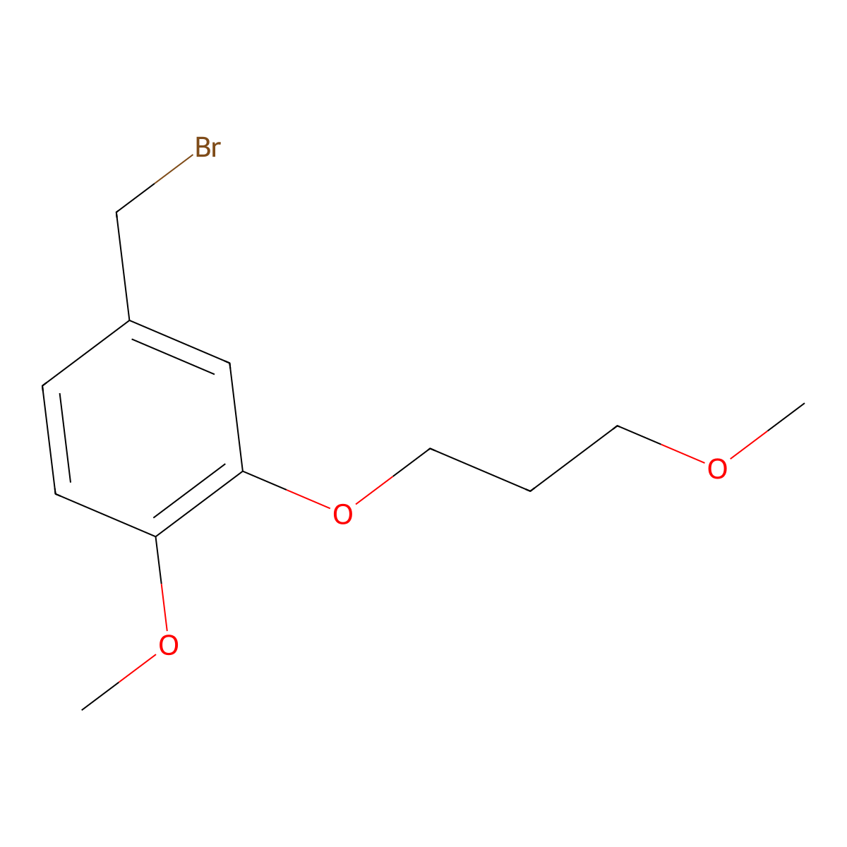 4-(Bromomethyl)-1-methoxy-2-(3-methoxypropoxy)benzene molecular structure, CAS 172900-73-1