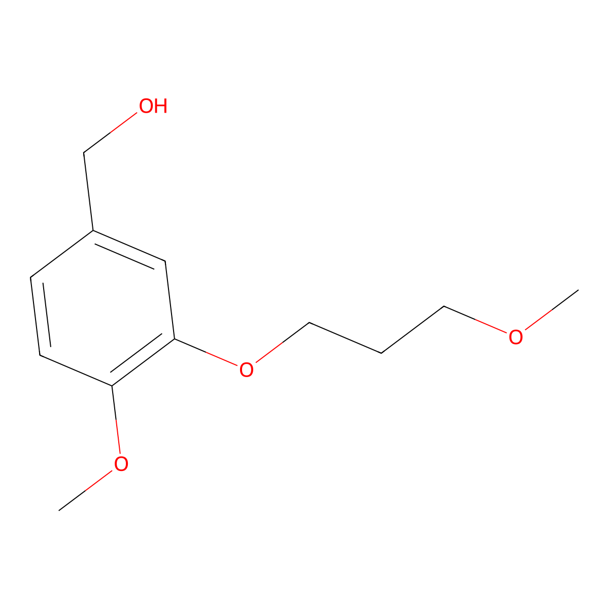 4-Methoxy-3-(3-methoxypropoxy)benzenemethanol molecular structure, CAS 172900-74-2