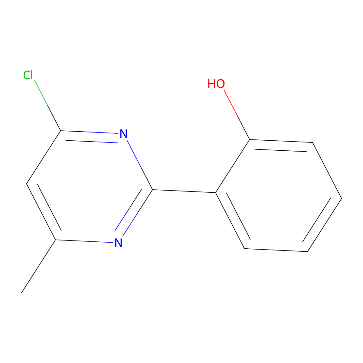 2-(4-Chloro-6-methylpyrimidin-2-yl)phenol molecular structure, CAS 172902-25-9