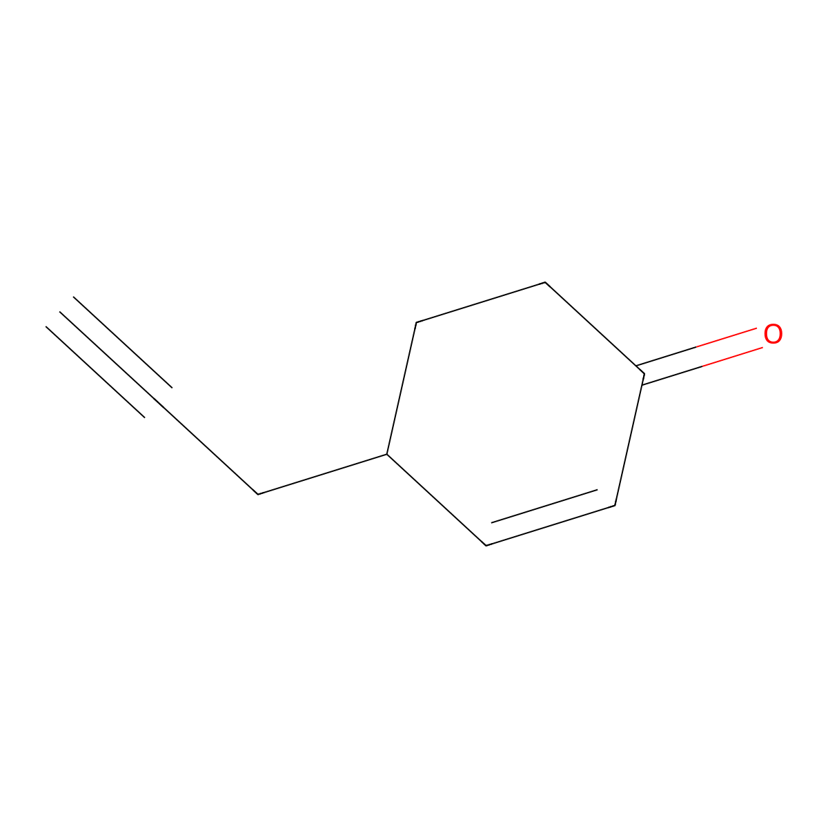 4-(Prop-2-yn-1-yl)cyclohex-2-en-1-one molecular structure, CAS 172908-28-0