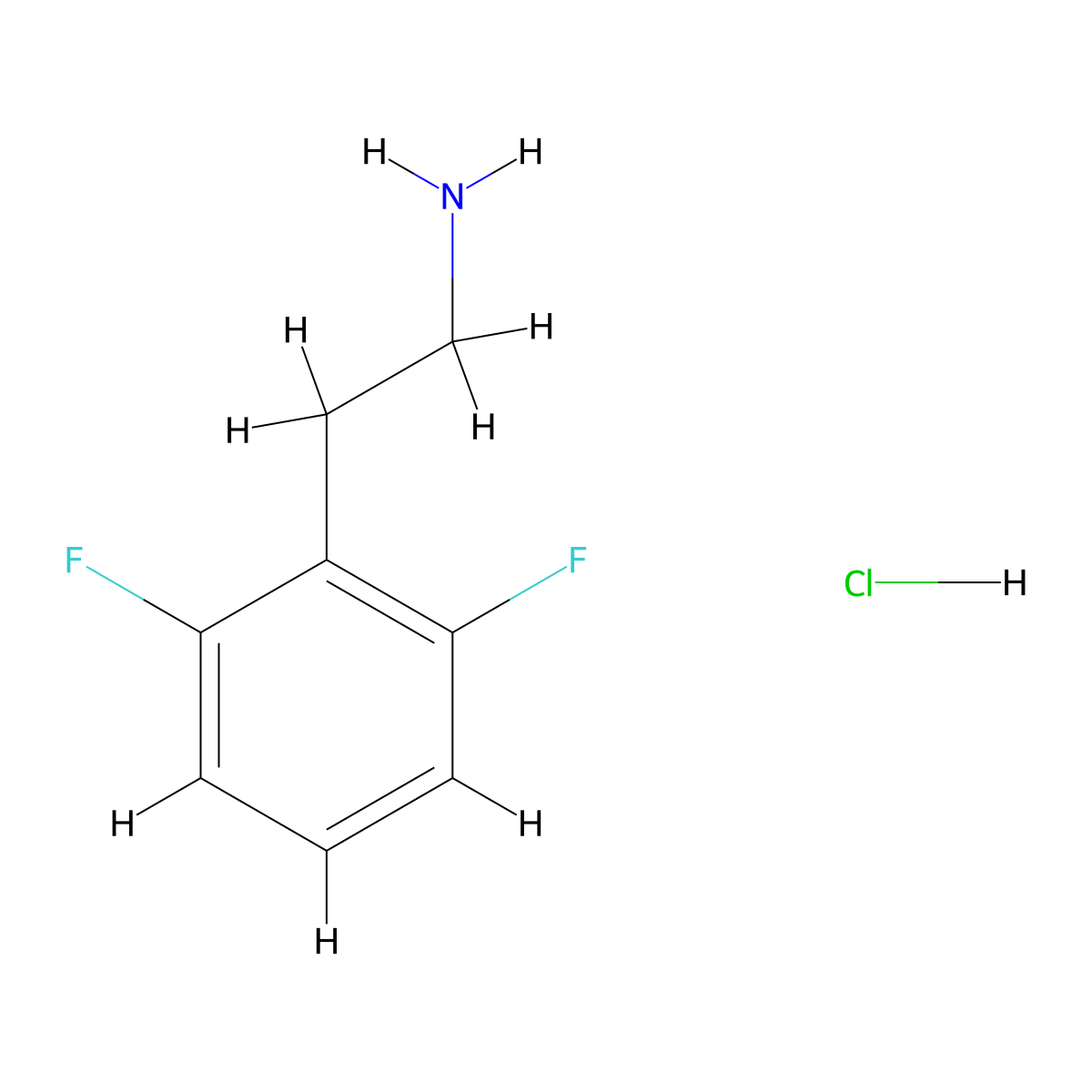 2-(2,6-Difluorophenyl)ethan-1-amine hydrochloride molecular structure, CAS 17291-91-7