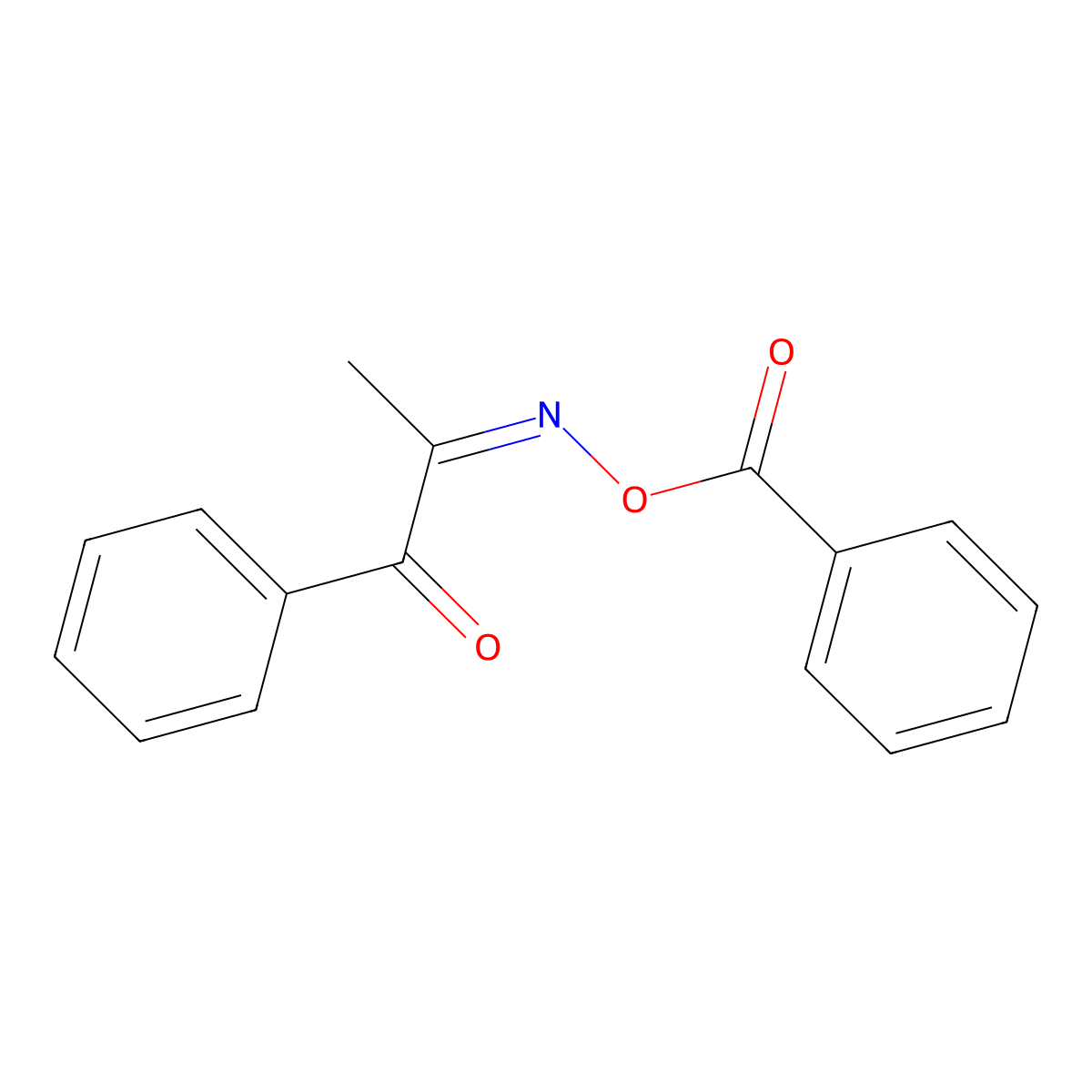 1,2-Propanedione, 1-phenyl-, 2-(O-benzoyloxime) molecular structure, CAS 17292-57-8