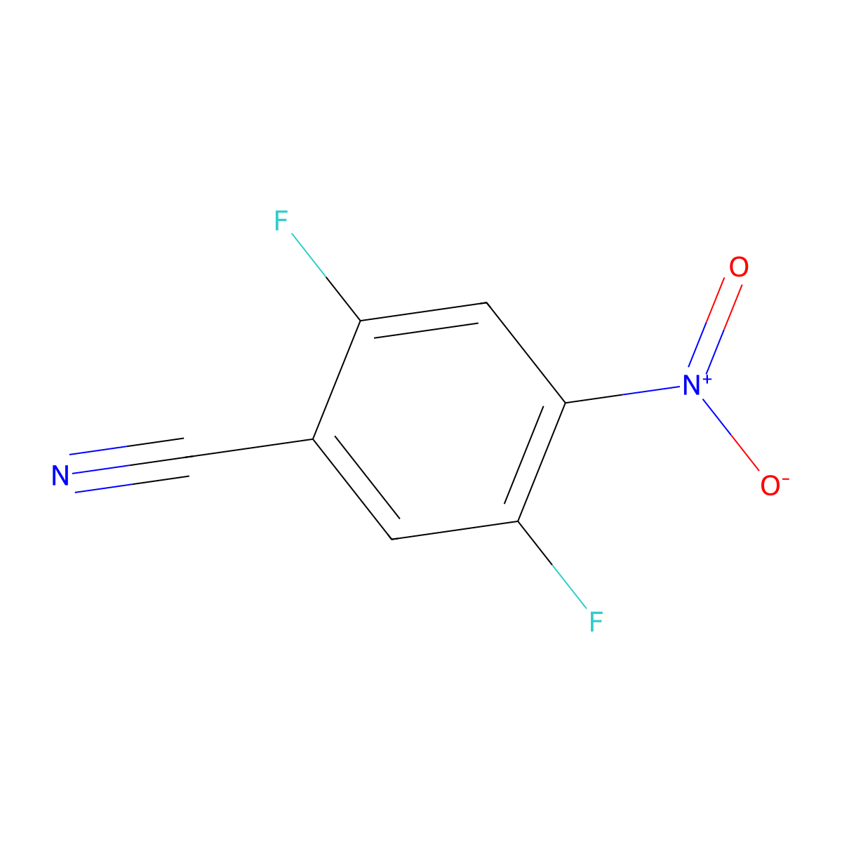 2,5-Difluoro-4-nitrobenzonitrile molecular structure, CAS 172921-32-3