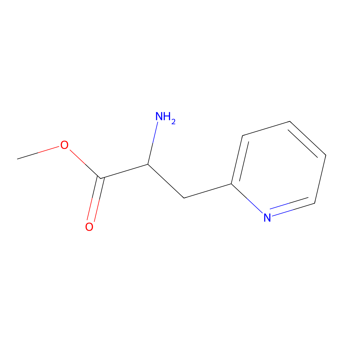 Methyl 2-amino-3-(pyridin-2-yl)propanoate molecular structure, CAS 172927-00-3