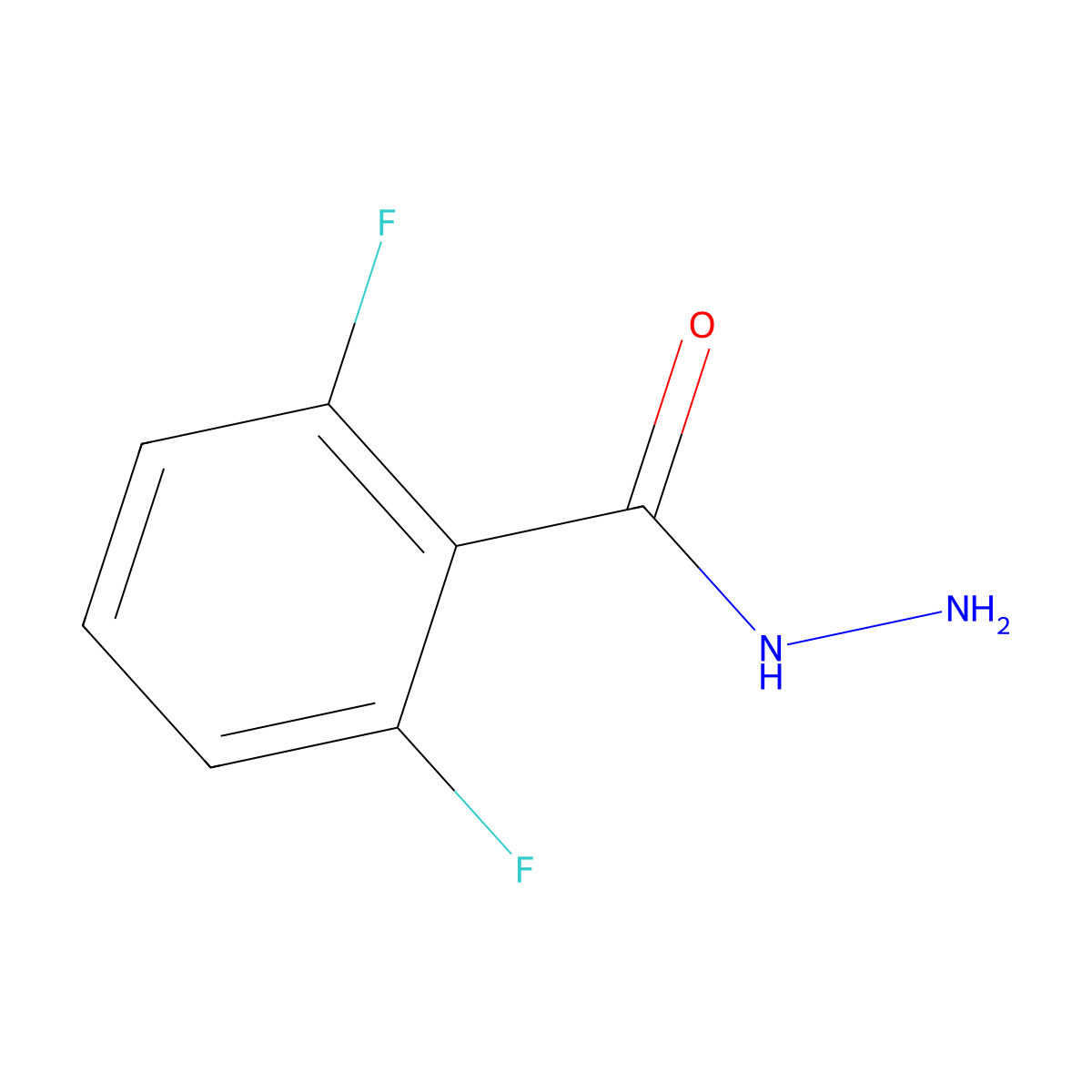 2,6-Difluorobenzhydrazide molecular structure, CAS 172935-91-0