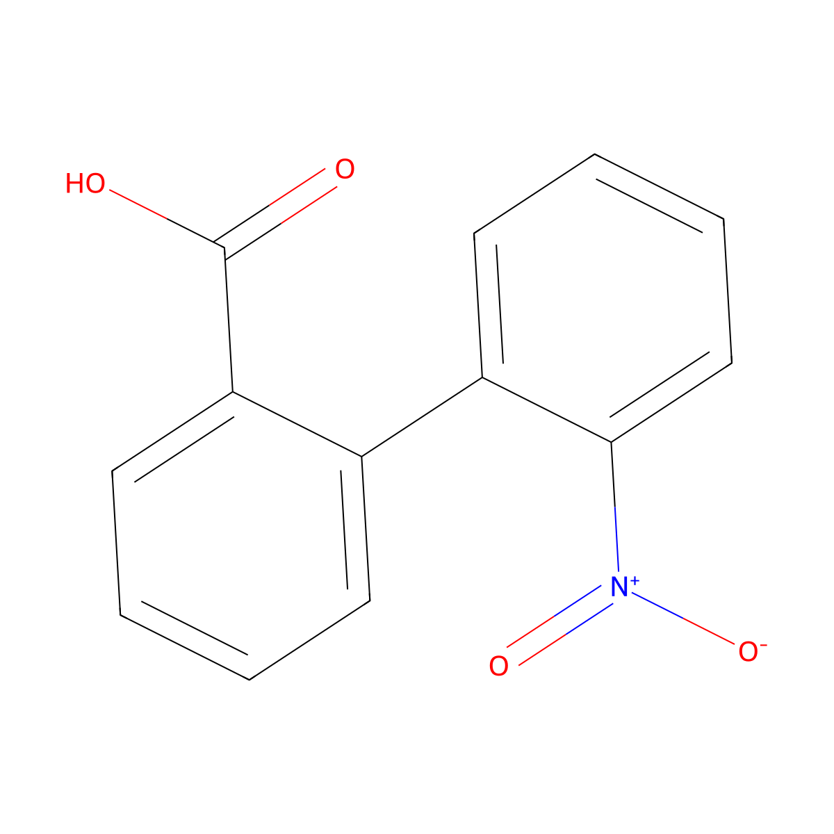 2'-Nitro-2-biphenylcarboxylic acid molecular structure, CAS 17294-89-2