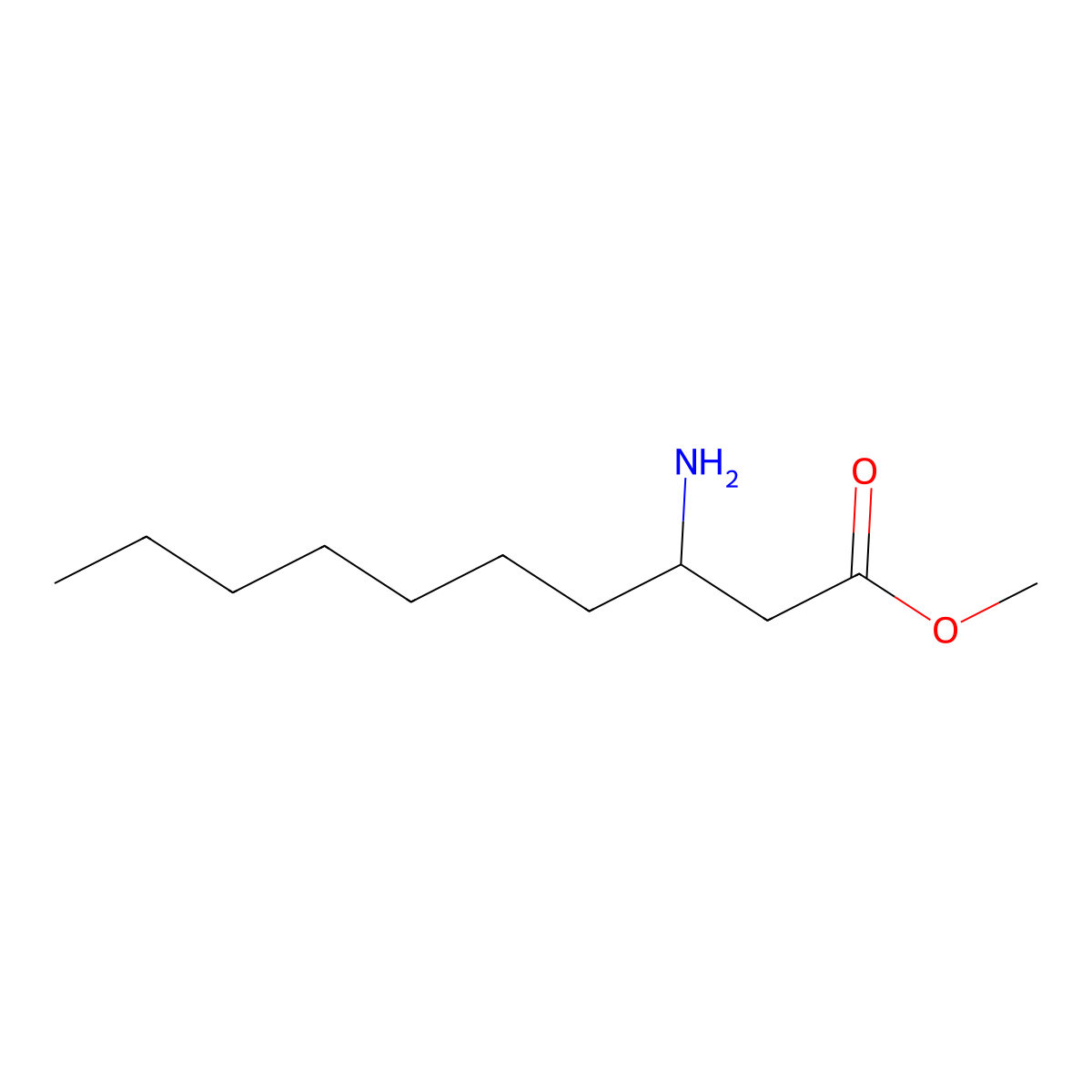 Methyl 3-aminodecanoate molecular structure, CAS 172941-44-5