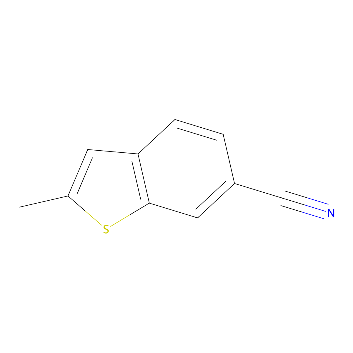 Benzo[b]thiophene-6-carbonitrile, 2-methyl- molecular structure, CAS 172943-05-4