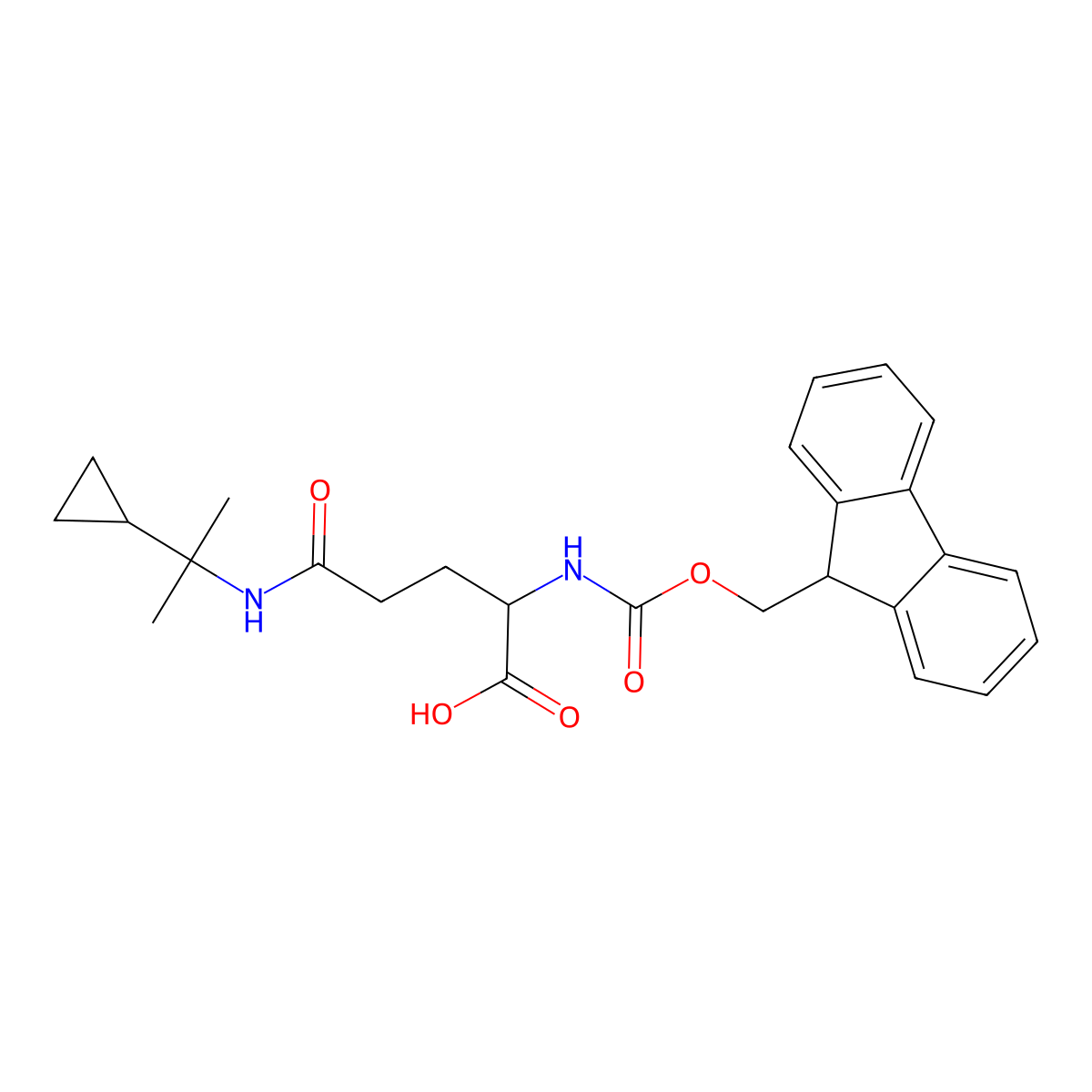 (2S)-4-[(2-cyclopropylpropan-2-yl)carbamoyl]-2-({[(9H-fluoren-9-yl)methoxy]carbonyl}amino)butanoic acid molecular structure, CAS 172947-20-5