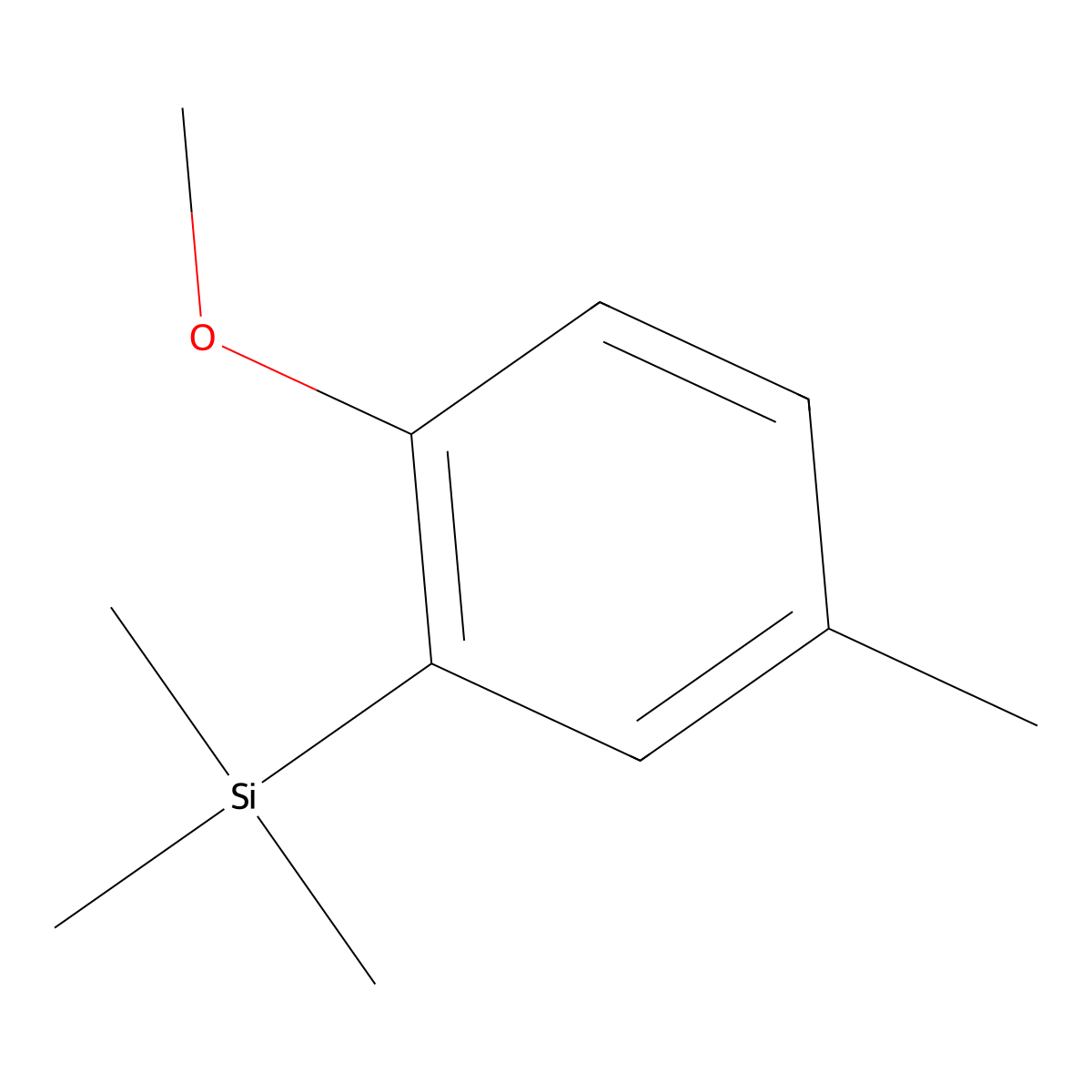 1-(Trimethylsilyl)-2-methoxy-5-methylbenzene molecular structure, CAS 172952-27-1