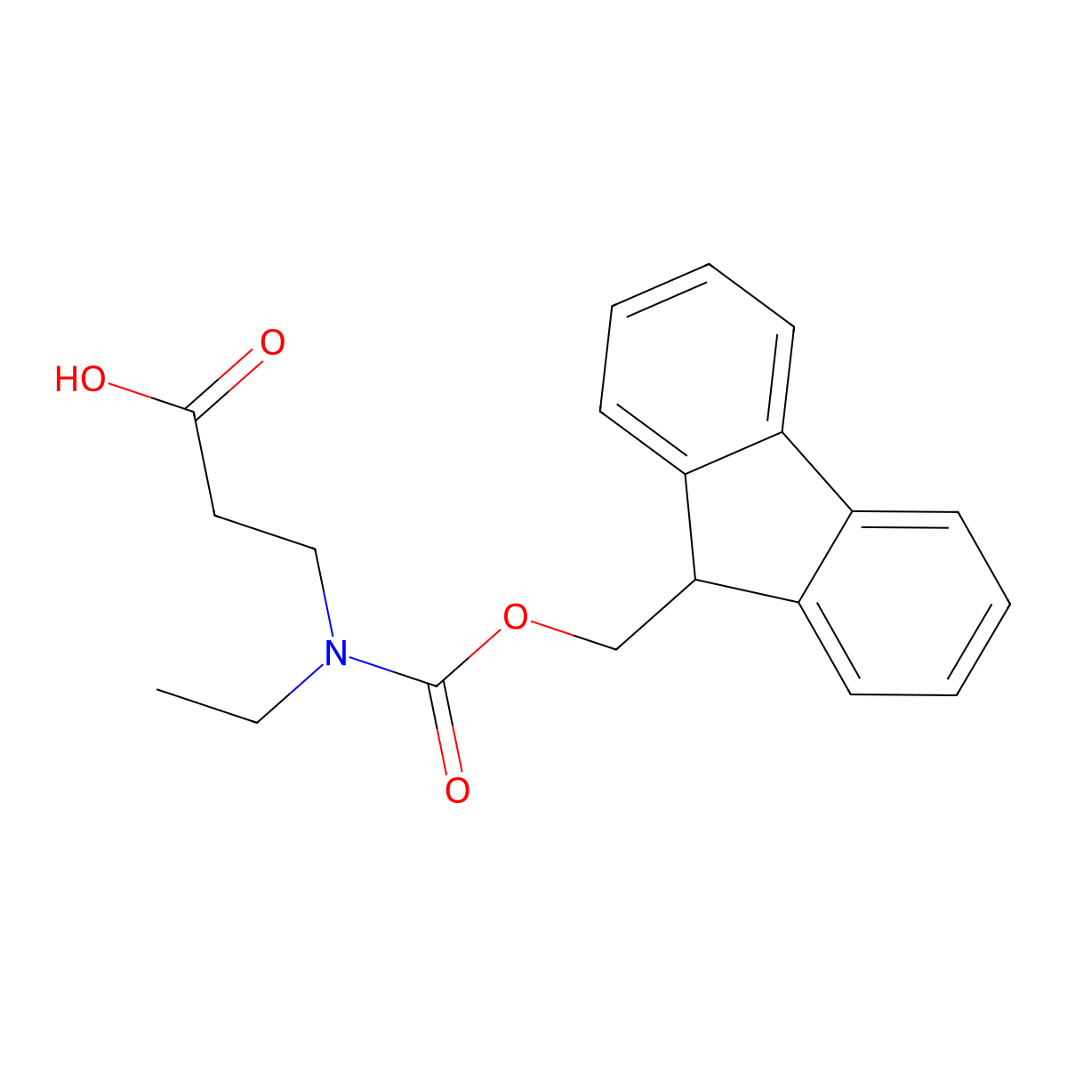3-(ethyl((((9H-fluoren-9-yl)methoxy)carbonyl))amino)propanoic acid molecular structure, CAS 172965-67-2