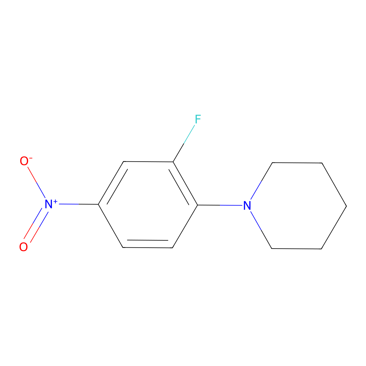 1-(2-Fluoro-4-nitrophenyl)piperidine molecular structure, CAS 172967-04-3