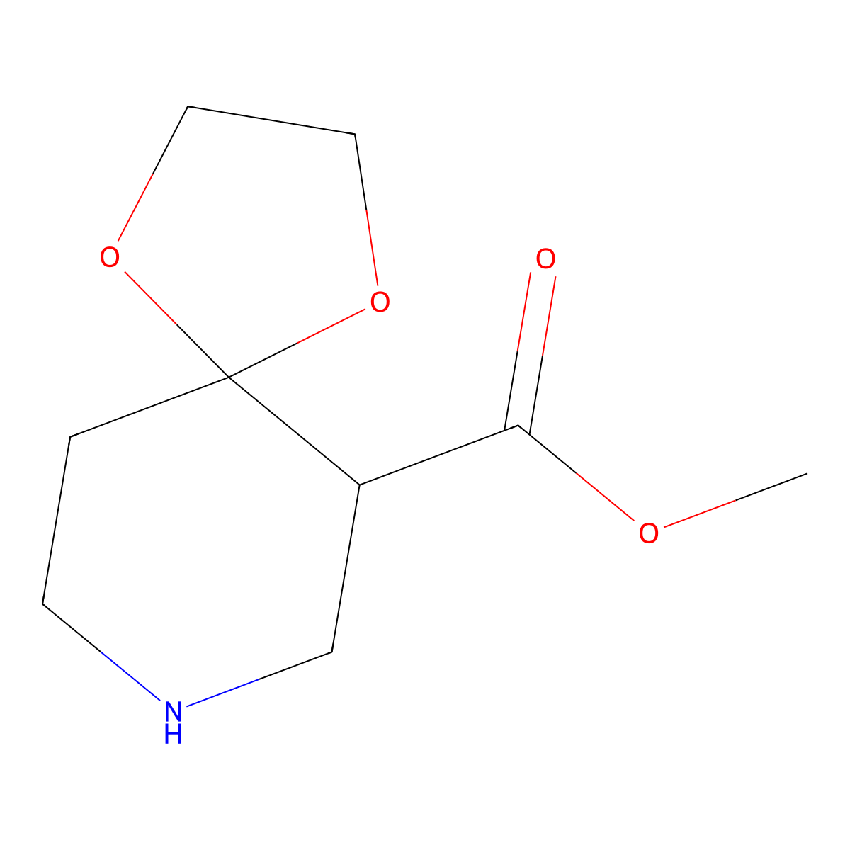 Methyl 1,4-dioxa-8-azaspiro[4.5]decane-6-carboxylate molecular structure, CAS 172967-13-4