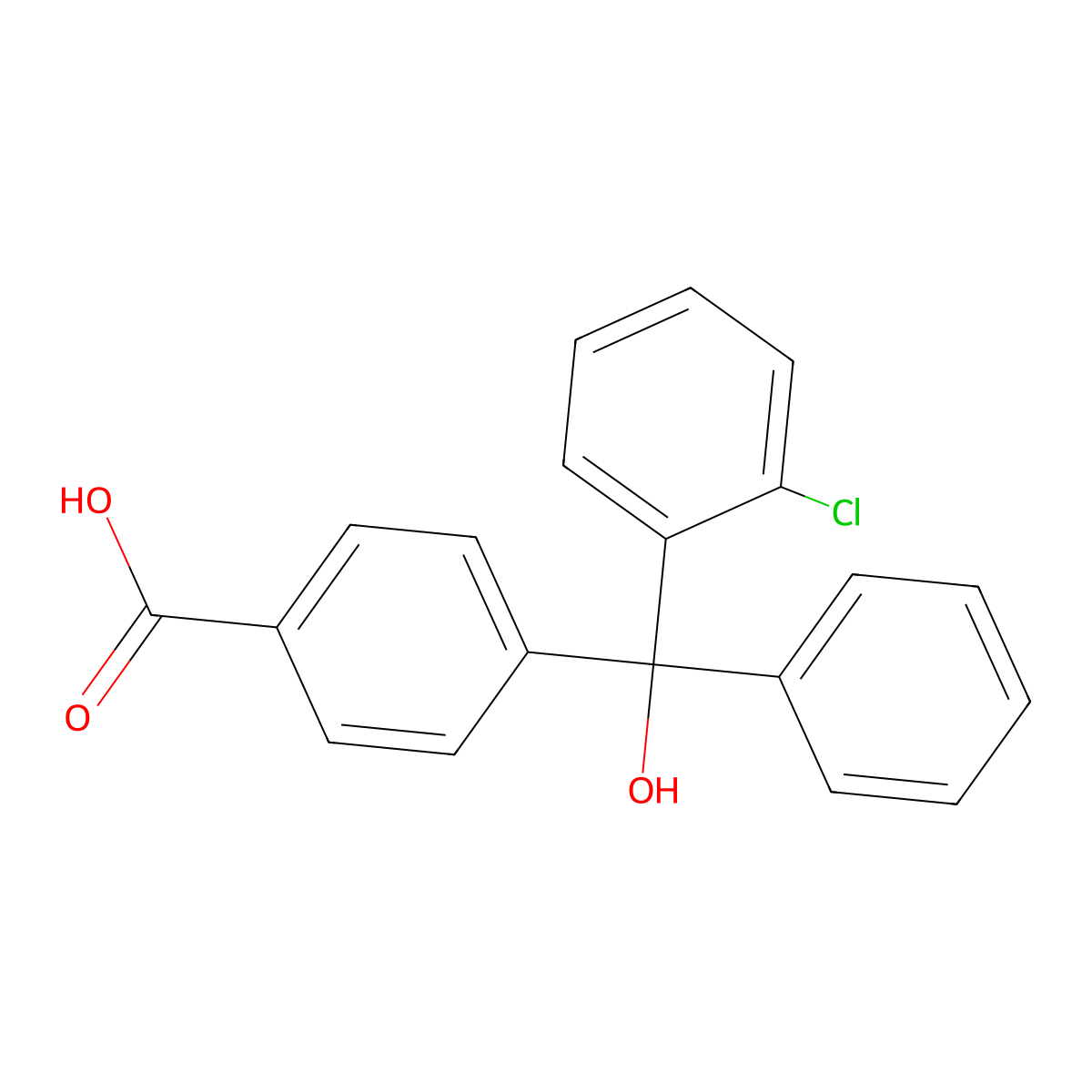4-[(2-Chlorophenyl)(hydroxy)phenylmethyl]benzoic acid molecular structure, CAS 172976-68-0