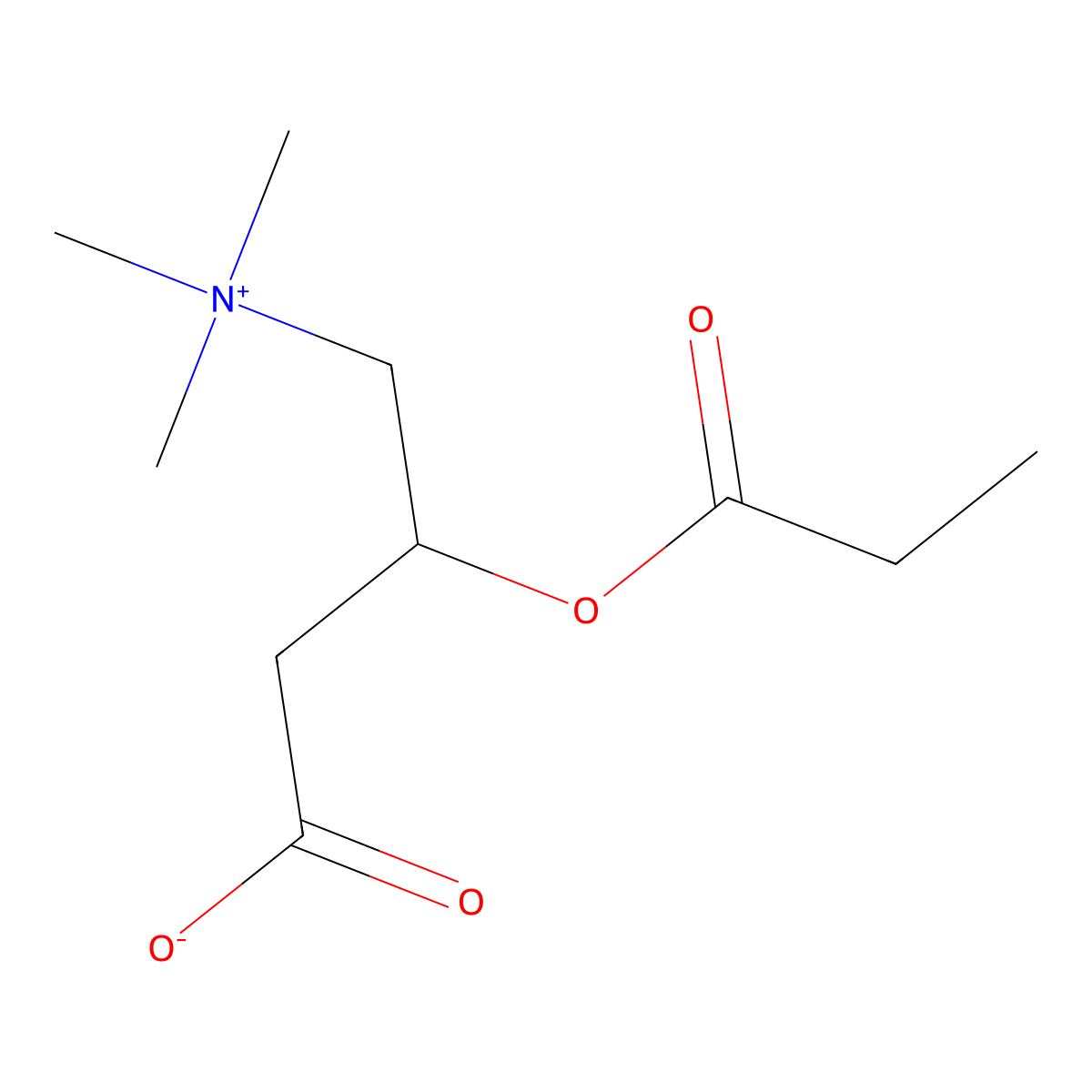 Propionylcarnitine molecular structure, CAS 17298-37-2
