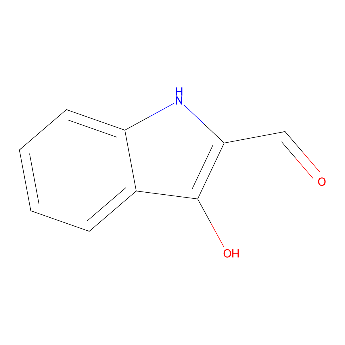 3-Hydroxy-1H-indole-2-carbaldehyde molecular structure, CAS 172984-51-9
