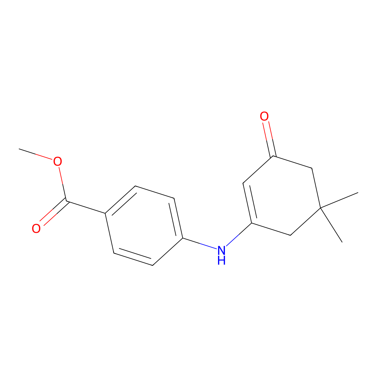 Methyl 4-[(5,5-dimethyl-3-oxocyclohex-1-en-1-yl)amino]benzoate molecular structure, CAS 172984-90-6