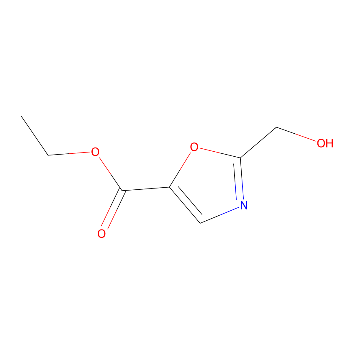 Ethyl 2-(hydroxymethyl)oxazole-5-carboxylate molecular structure, CAS 172991-73-0